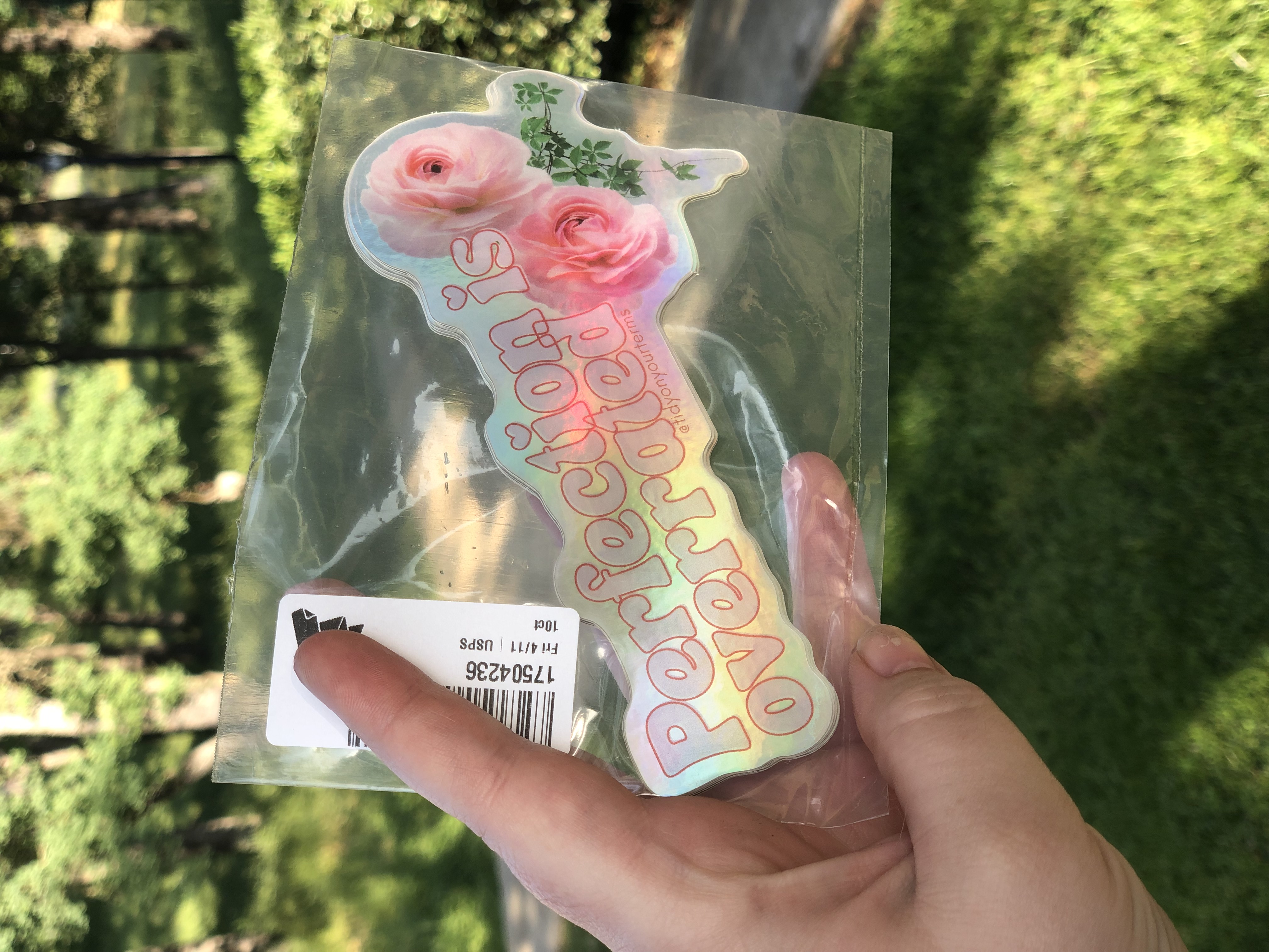 “Perfection is Overrated” Holographic Sticker 