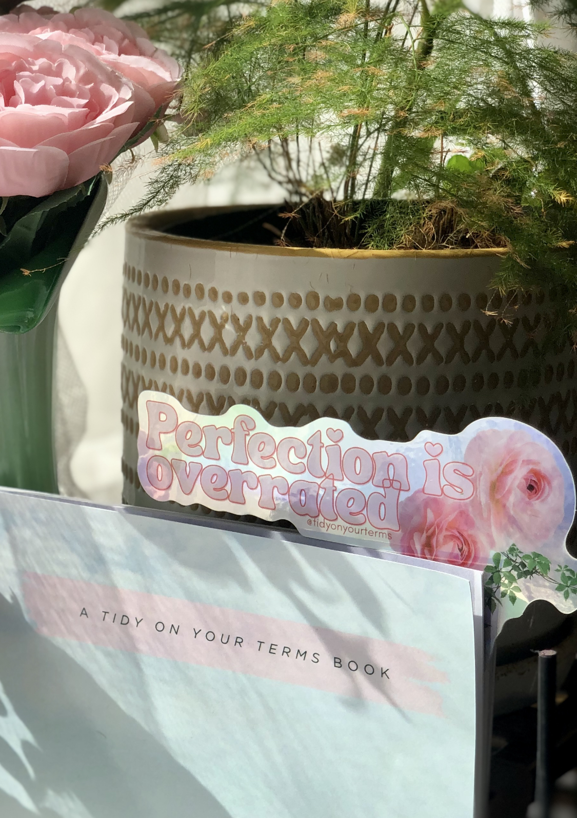 “Perfection is Overrated” Holographic Sticker 