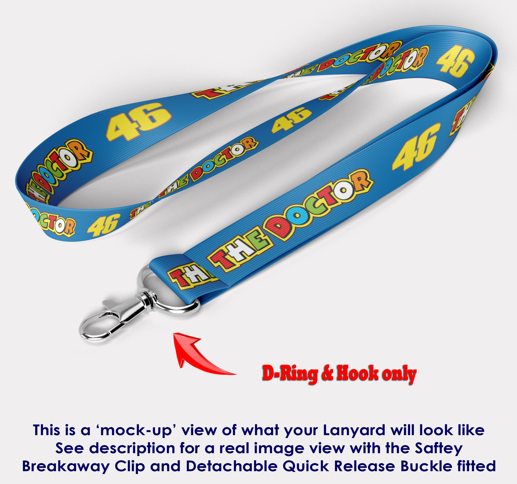 The Doctor 46 Valentino Rossi (blue) Lanyard