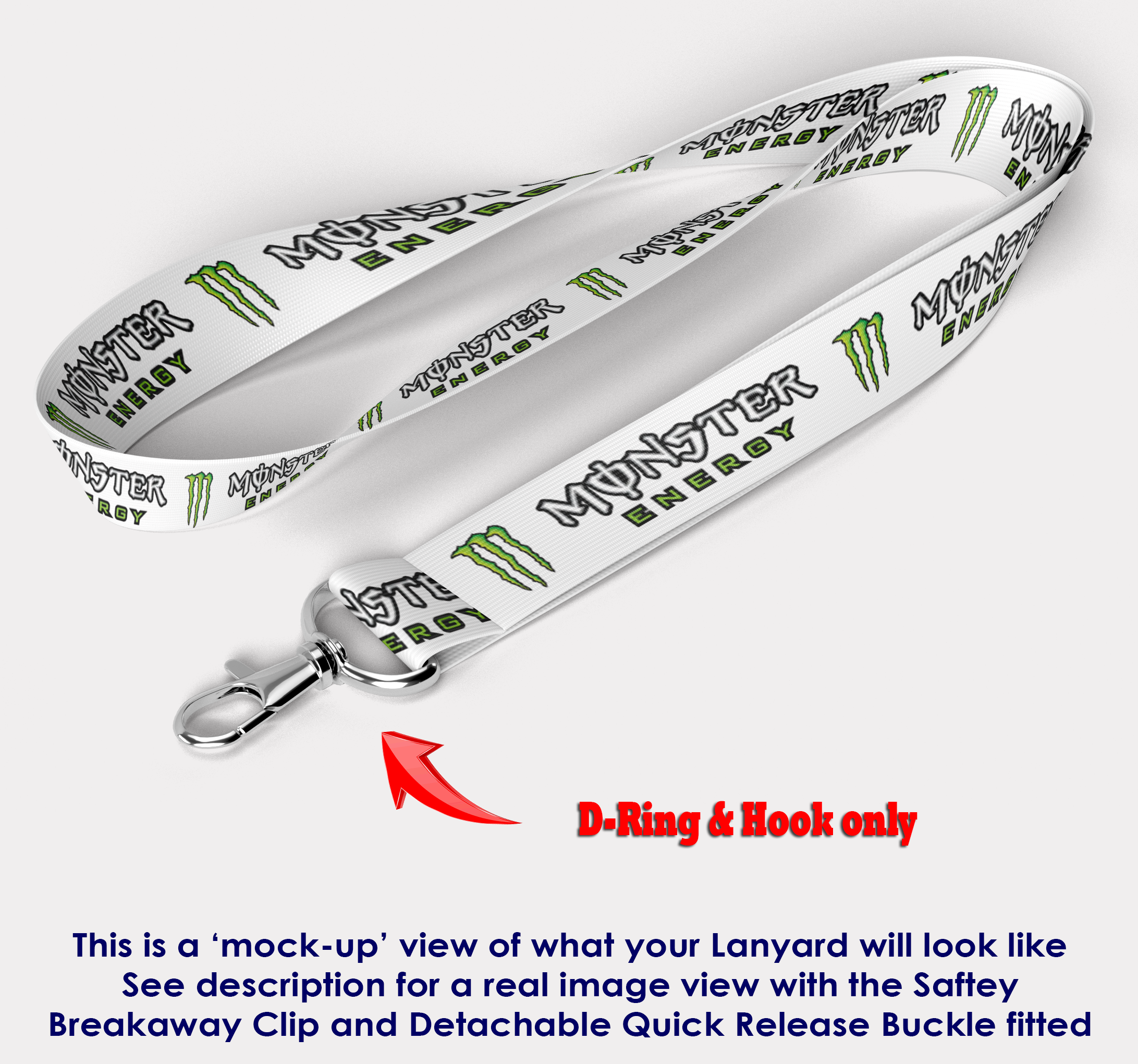 Monster Energy (white) Lanyard