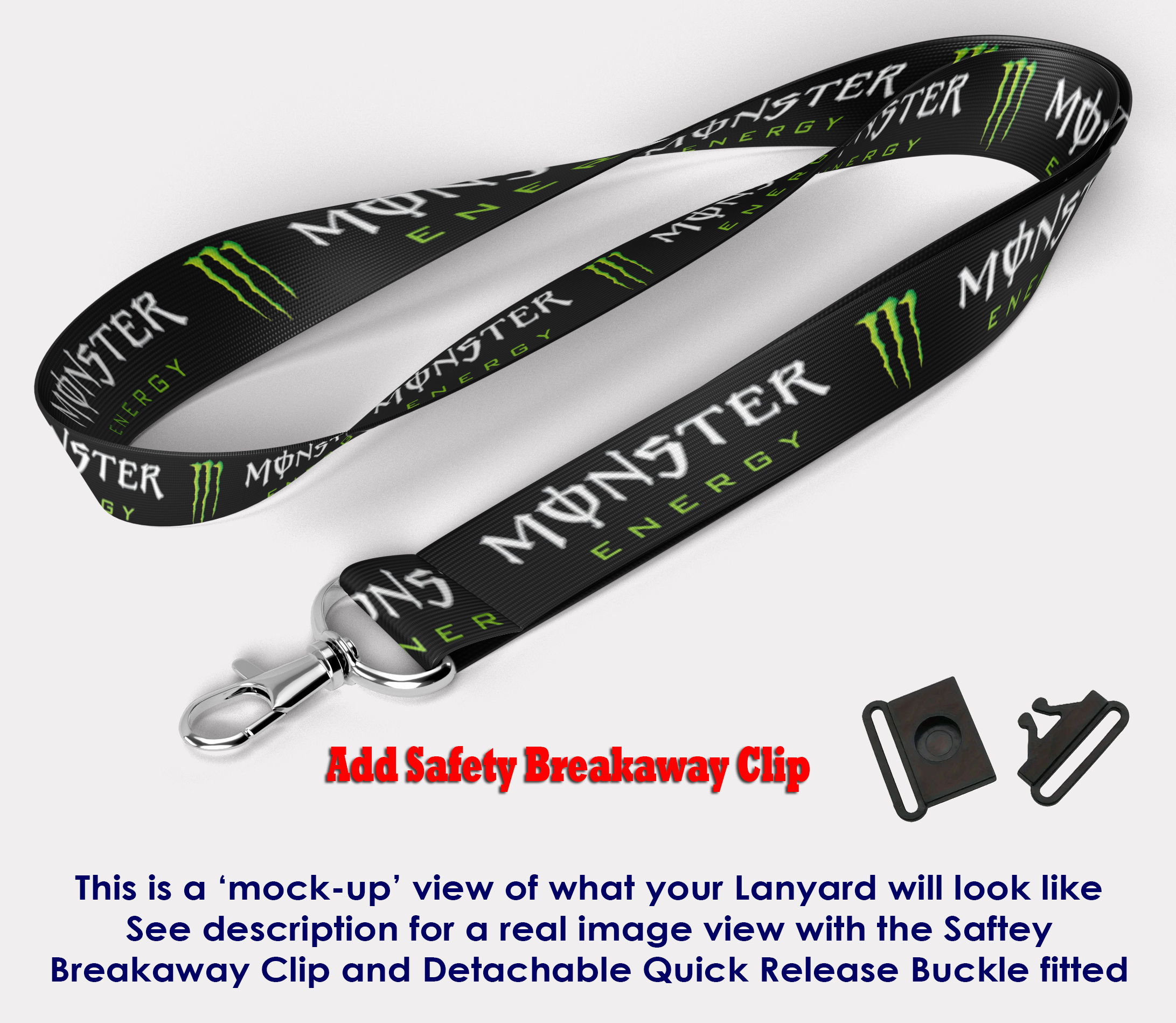 Monster Energy (black) Lanyard