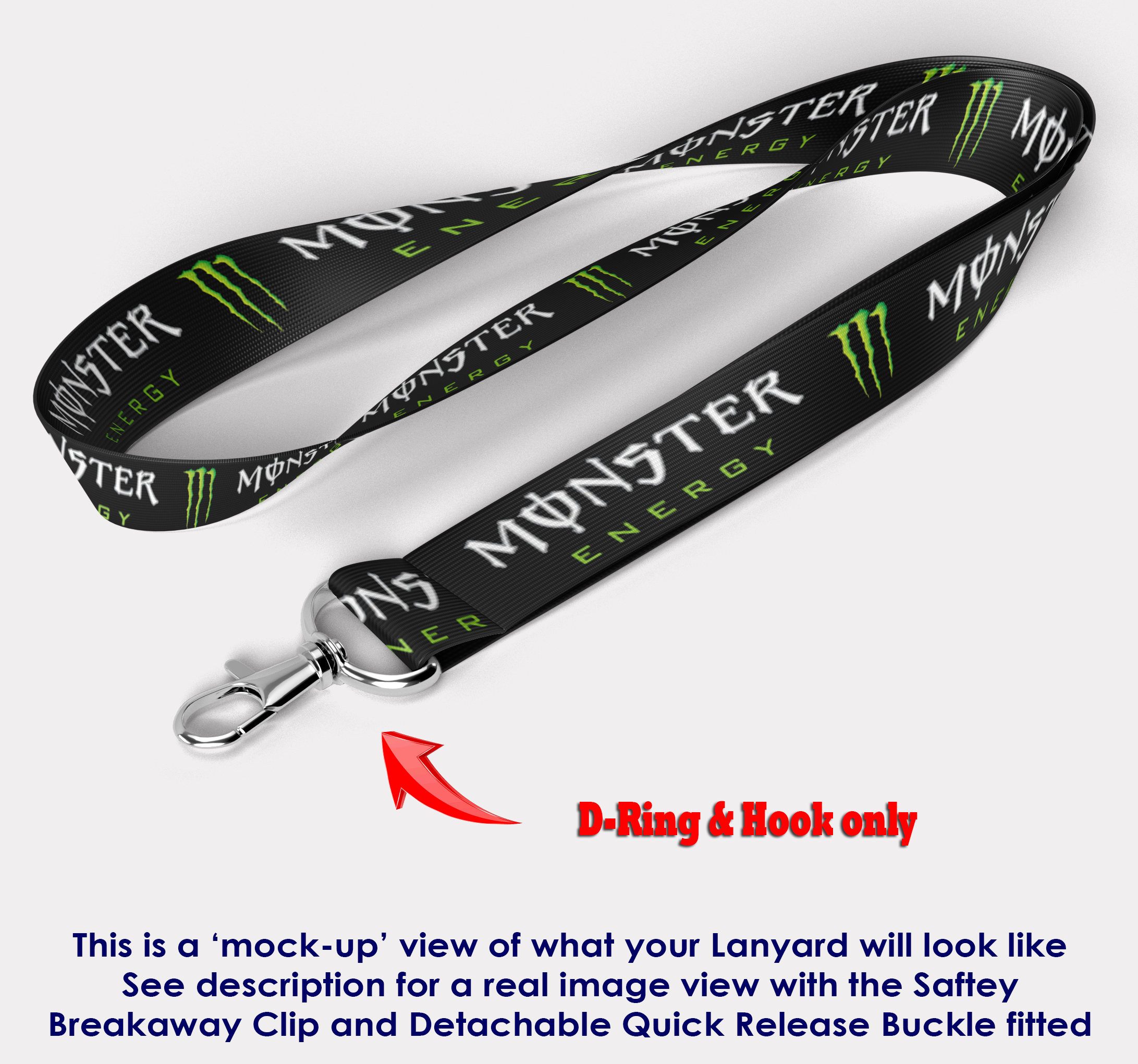 Monster Energy (black) Lanyard