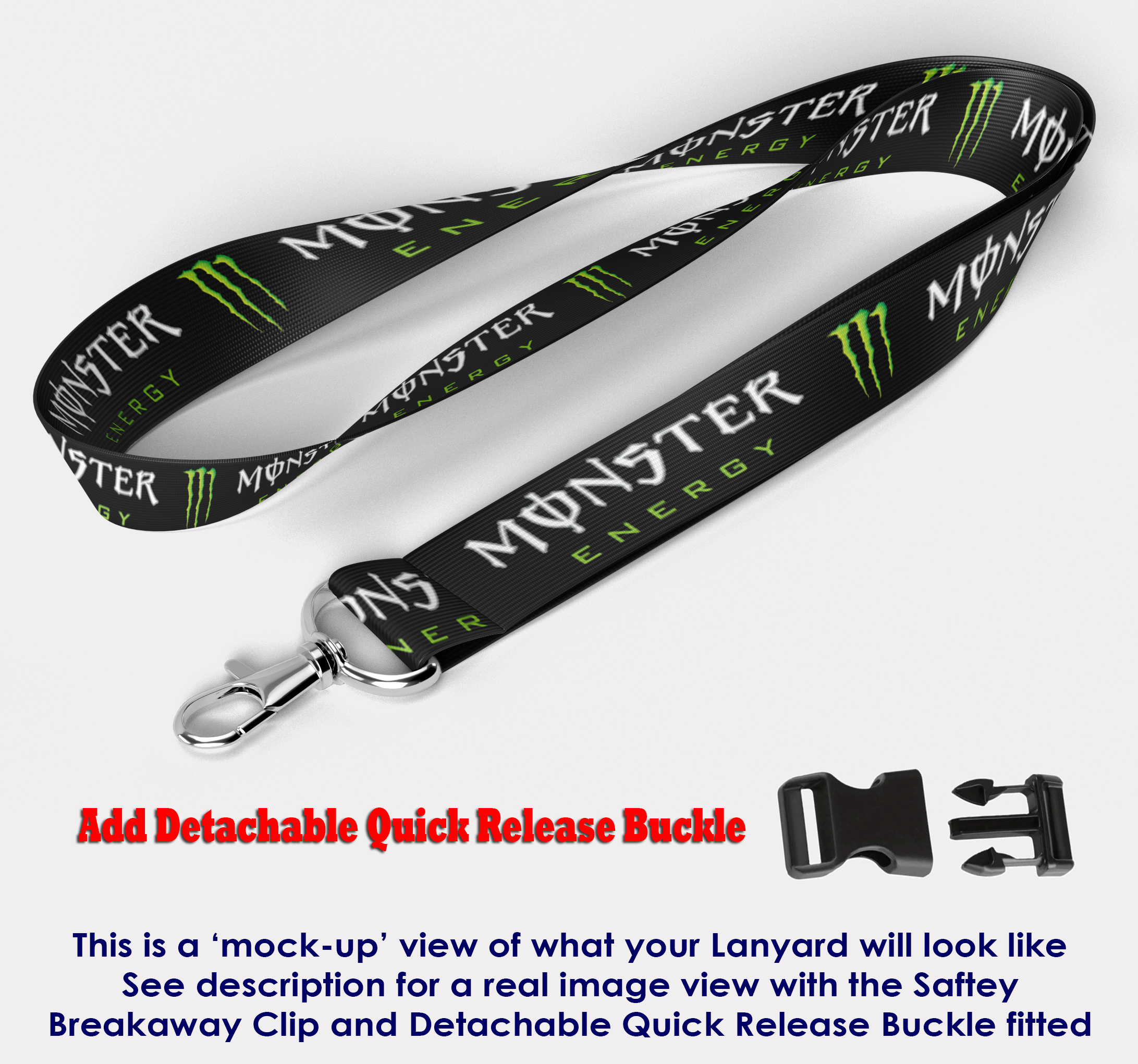 Monster Energy (black) Lanyard