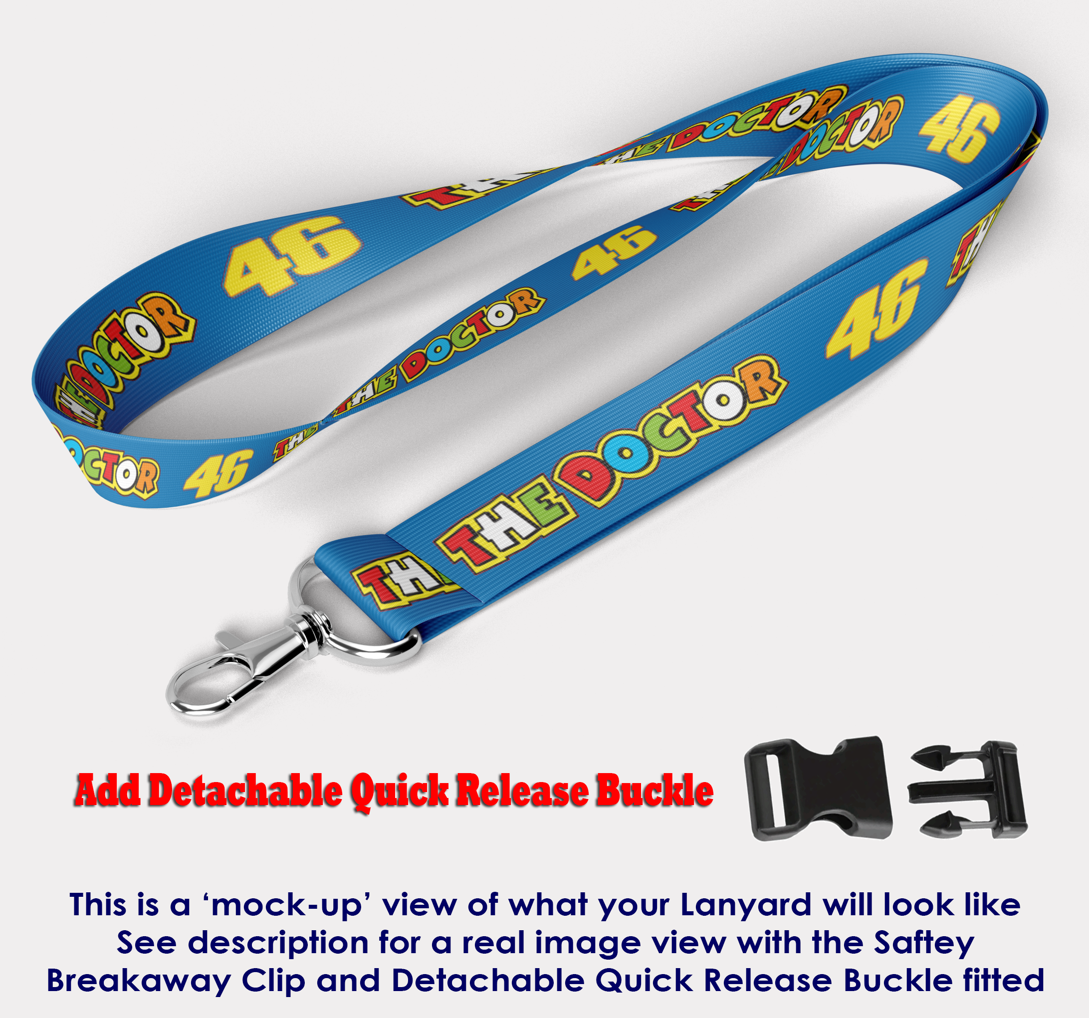 The Doctor 46 Valentino Rossi (blue) Lanyard