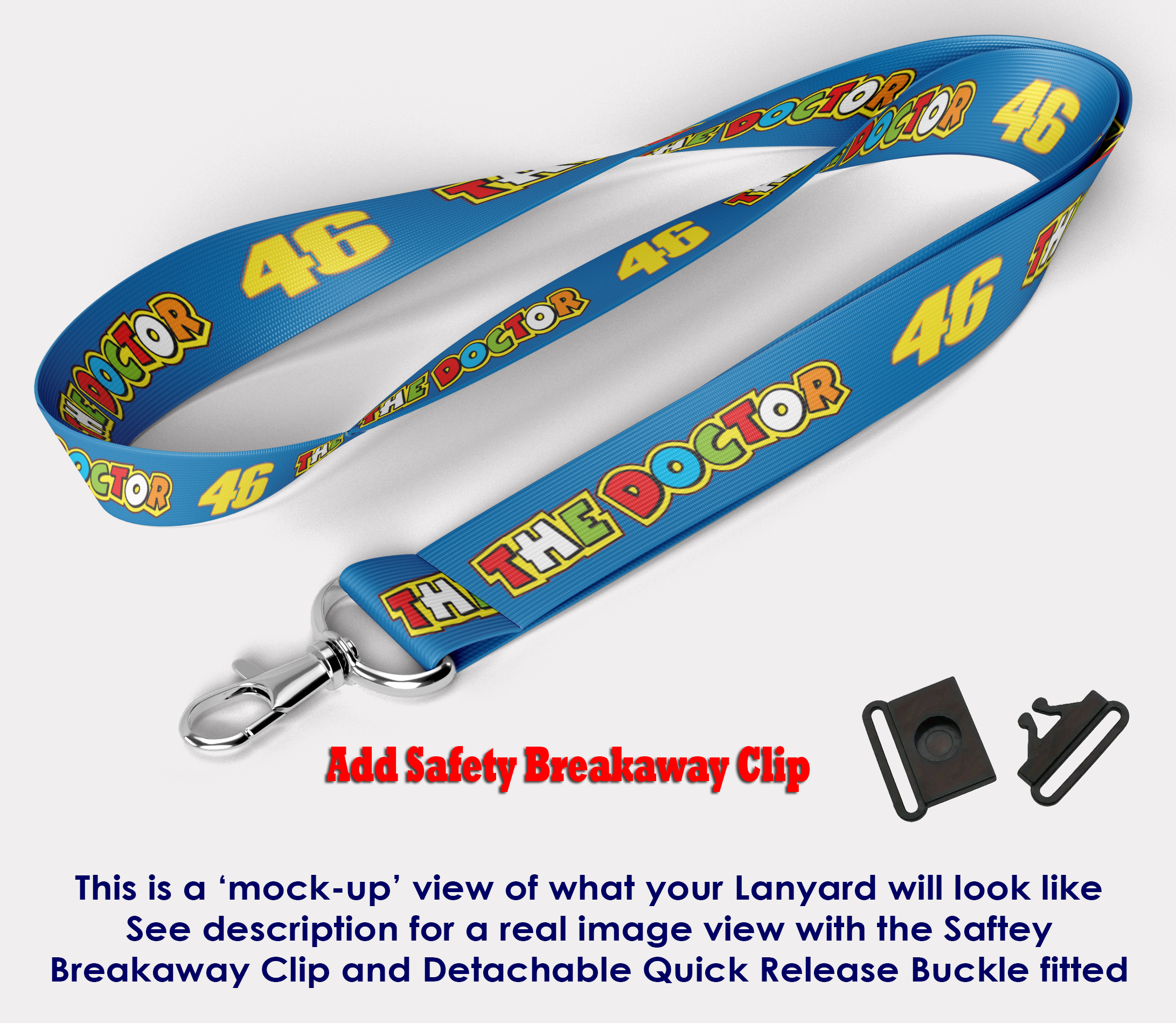 The Doctor 46 Valentino Rossi (blue) Lanyard