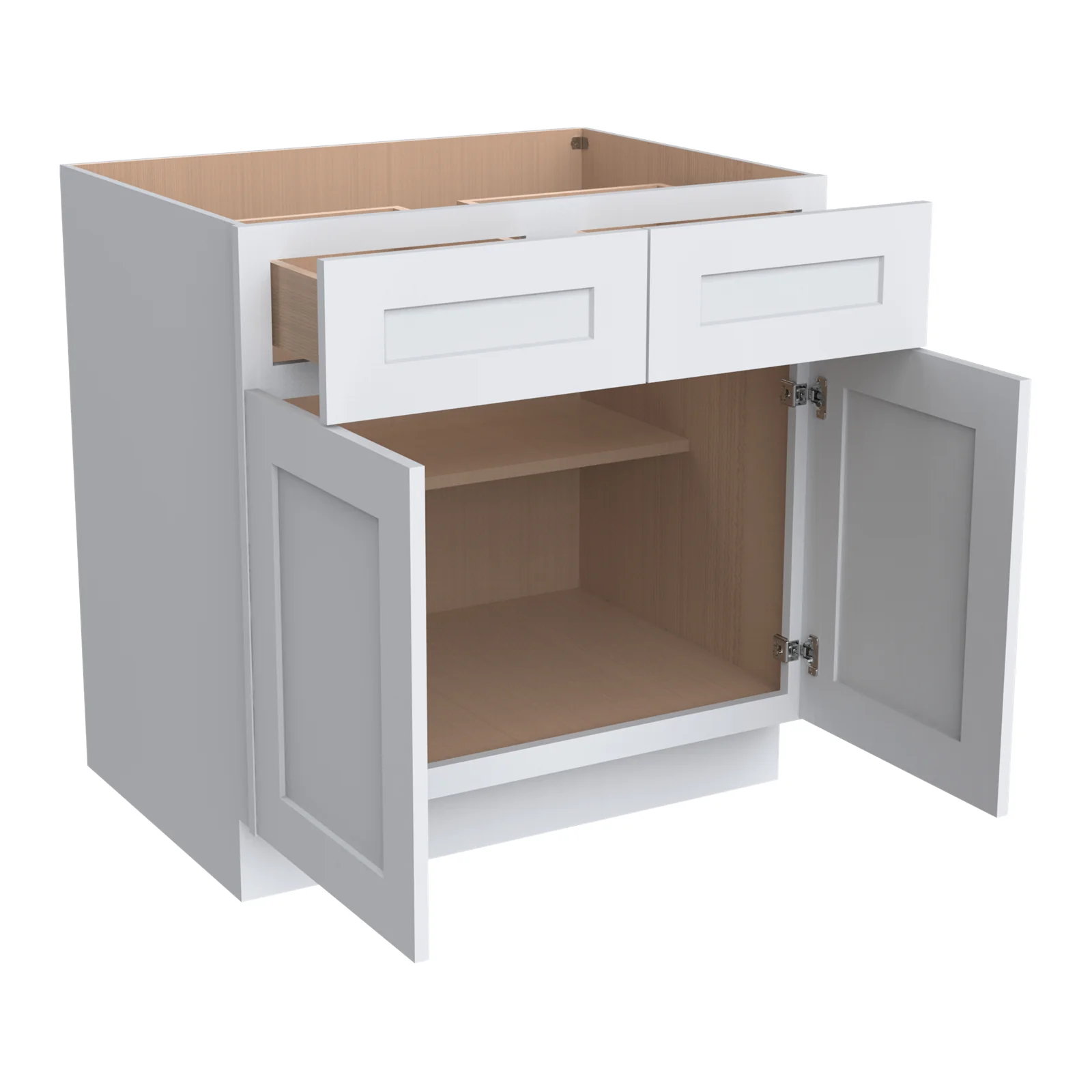 Shaker Style Double Door Double Drawer 