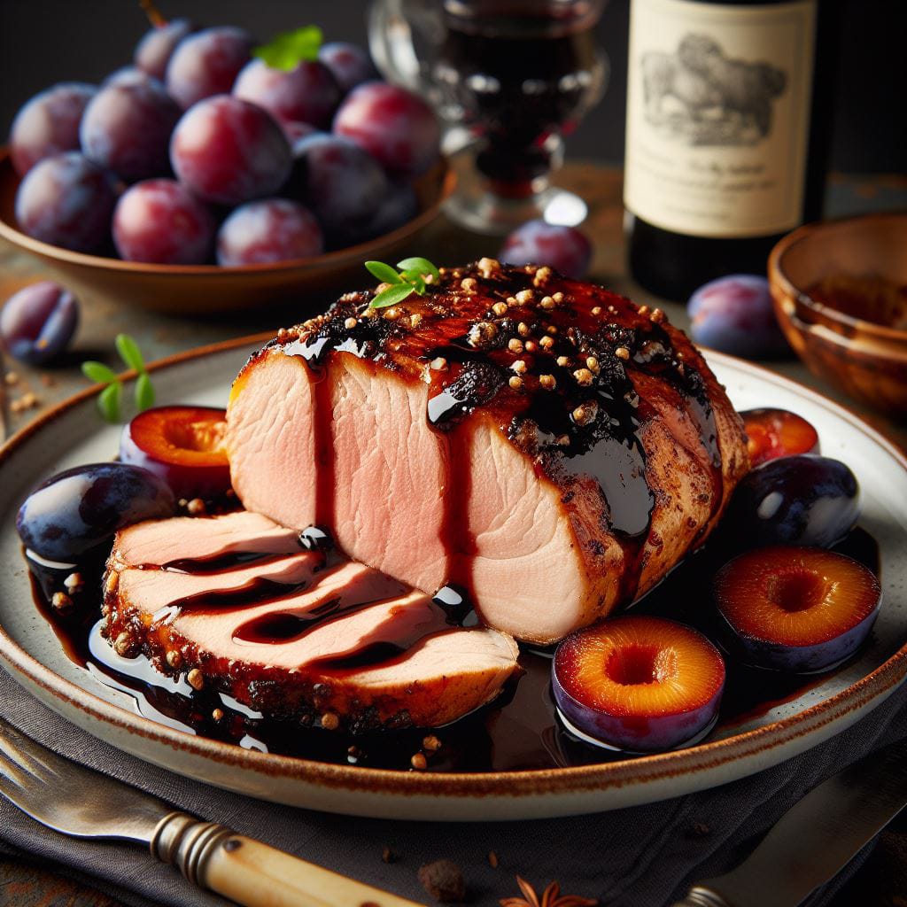 Lomo de cerdo en salsa de ciruela