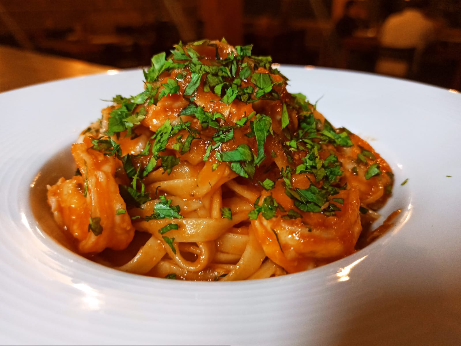 Linguine gambas rose