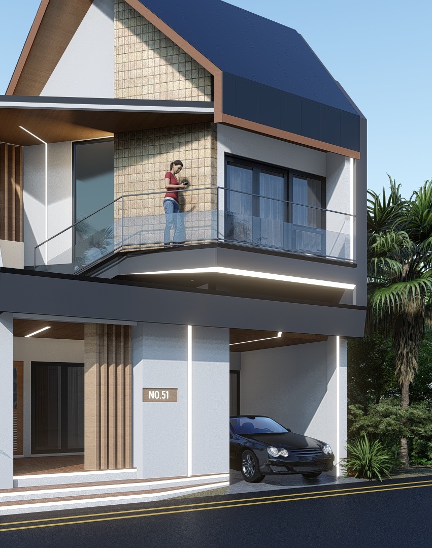 Desain Rumah Eceran Luas Bangunan 100-200 Meter Persegi
