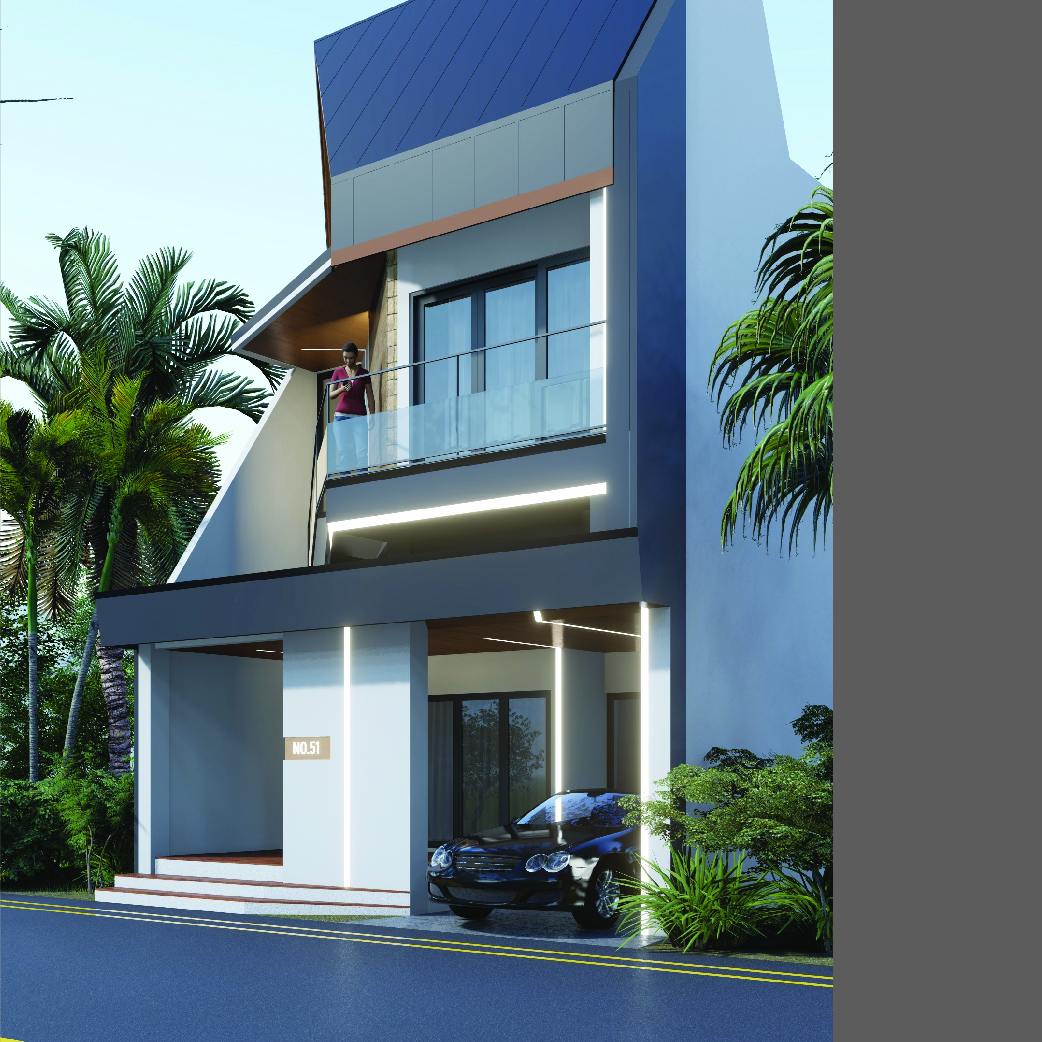 Desain Rumah Eceran Luas Bangunan 100-200 Meter Persegi