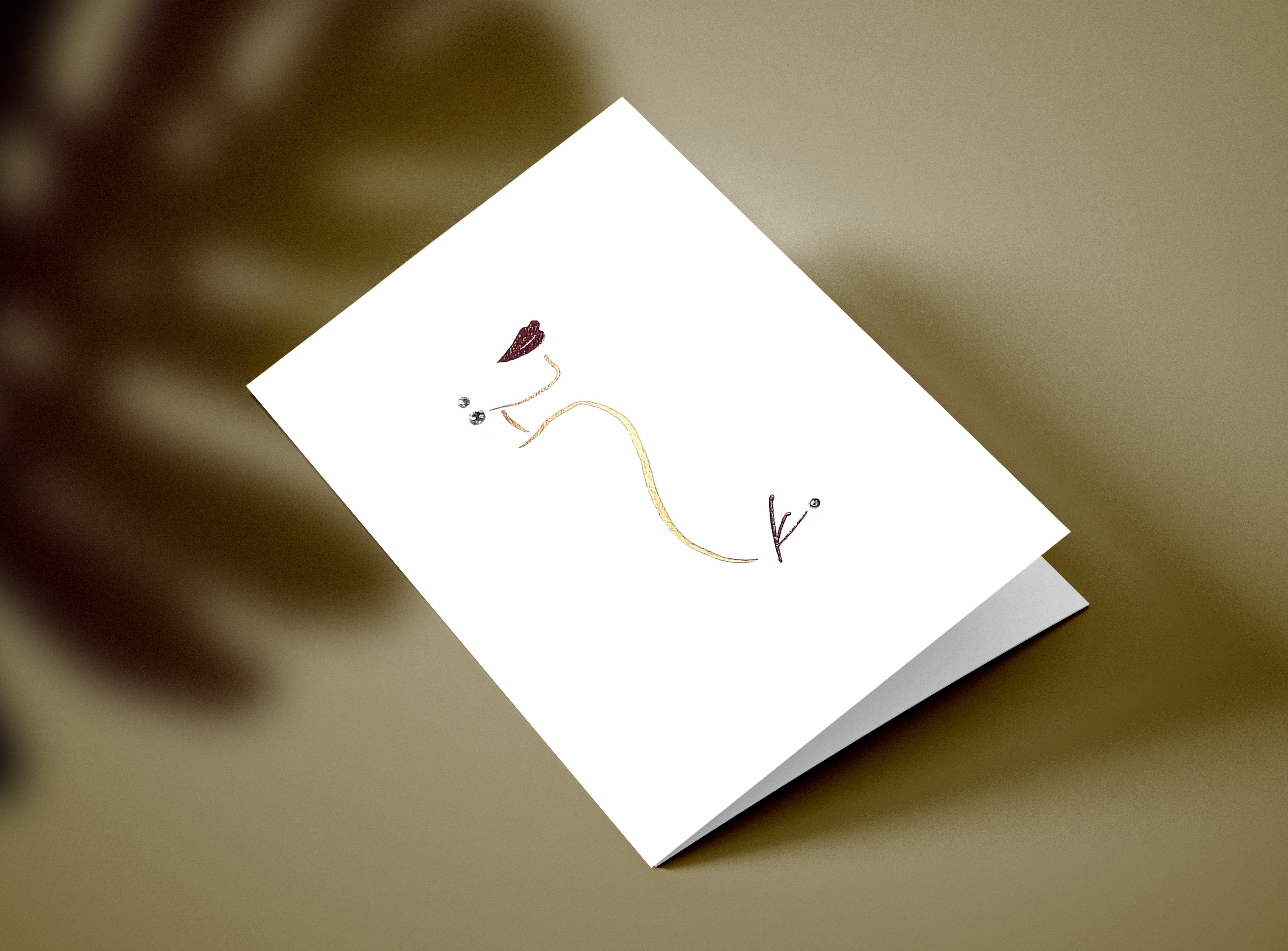 Birthstone + Initial Abstract Note Card