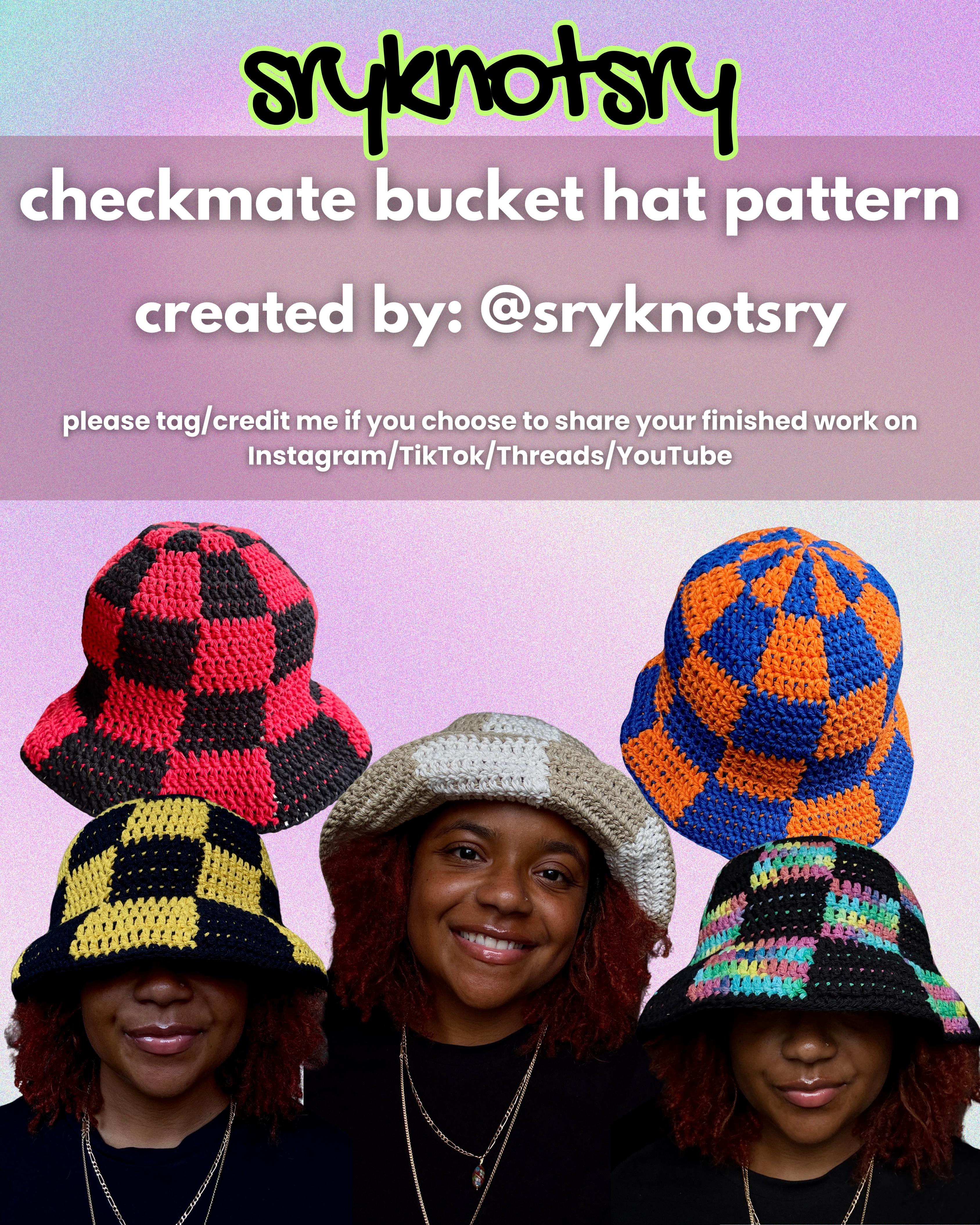 Checkmate Bucket Hat | Pattern