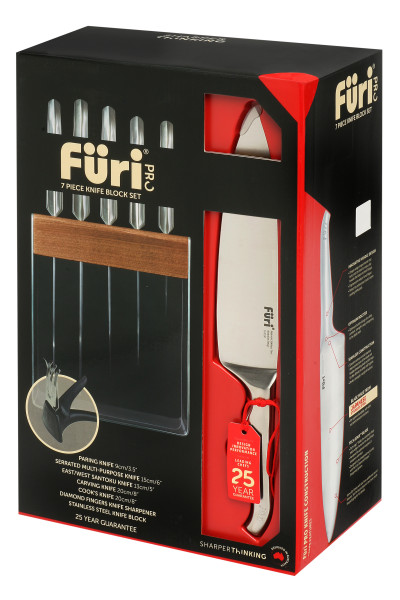FURI Pro Stainless Steel Knife Block Set 7 Piece