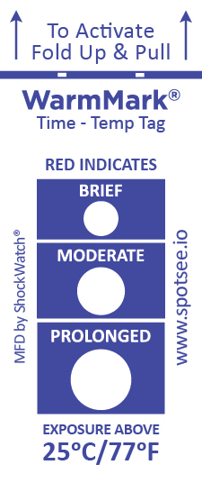 WarmMark Ascending Time-Temp Indicator (8 Hours)