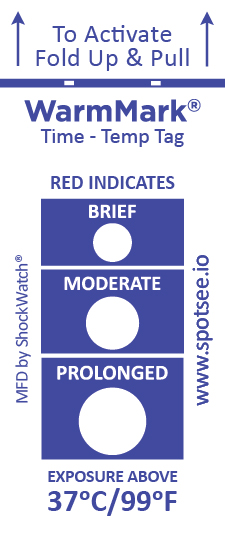 WarmMark Ascending Time-Temp Indicator (8 Hours)