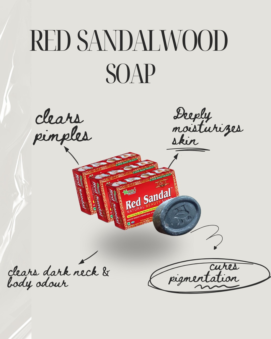 Red Sandal Soap® 75g Pack Of 5 (Buy 5+ Get 1 Free) & Get Up To 40% Discount