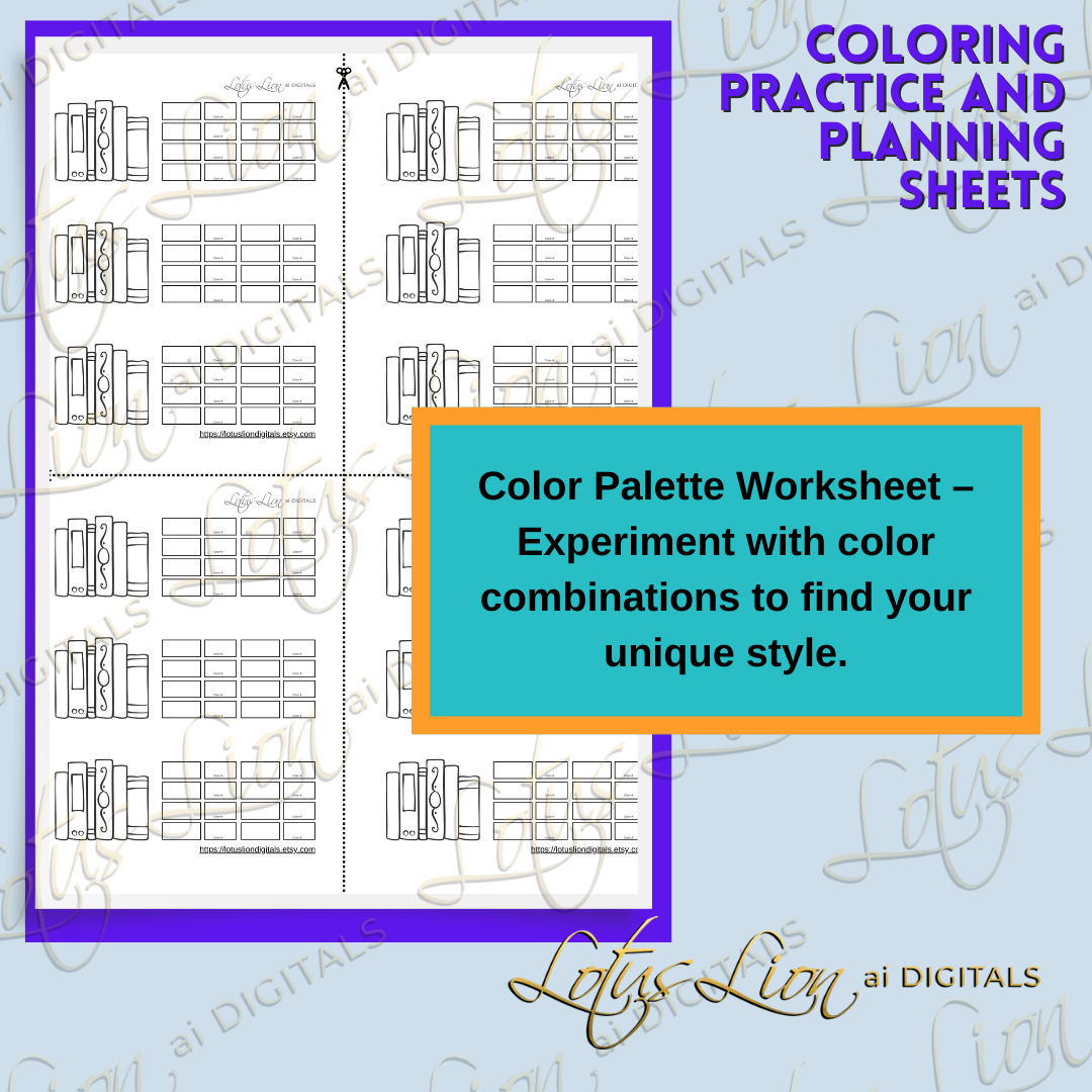 Mini Coloring Practice Sheets Set 1