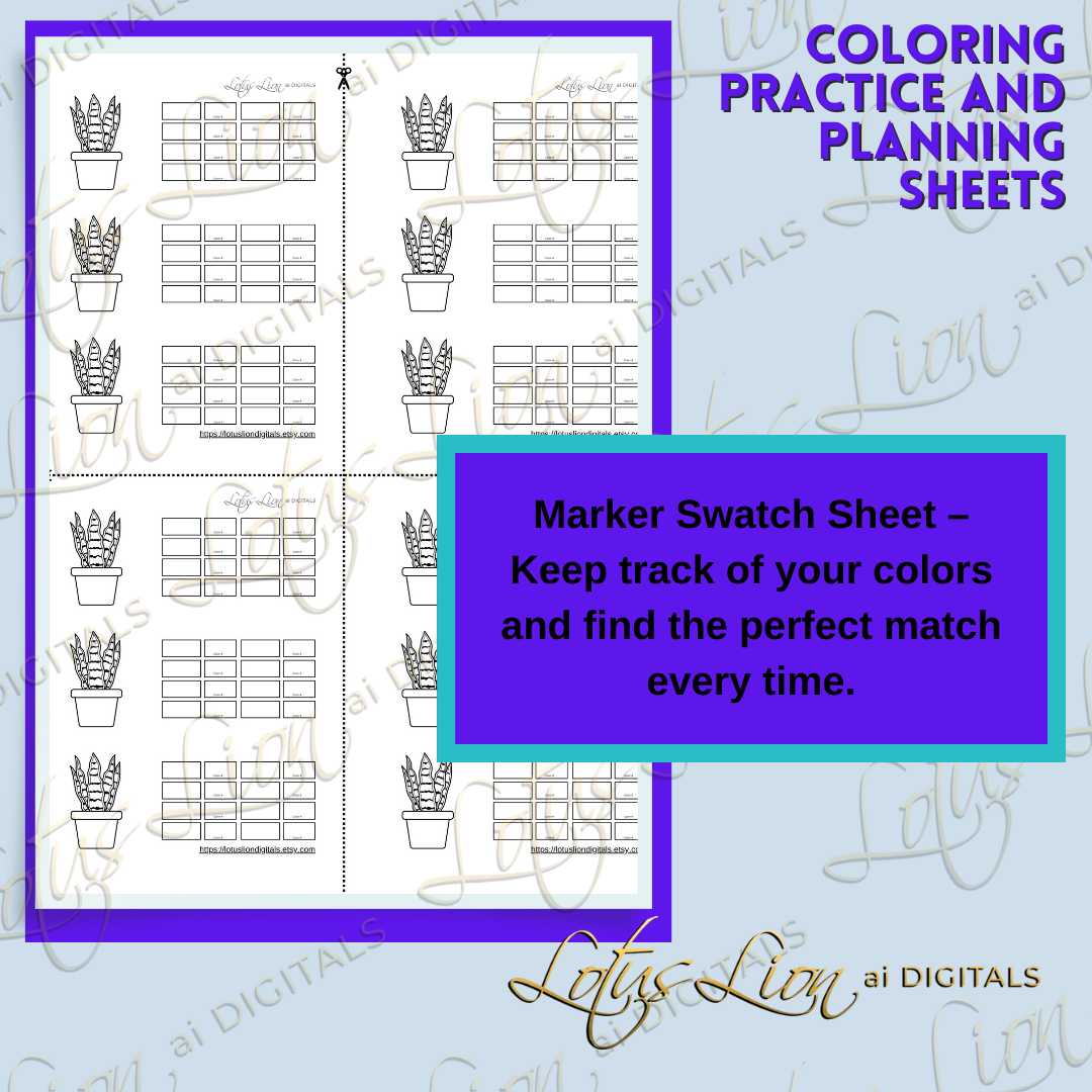 Mini Coloring Practice Sheets Set 1