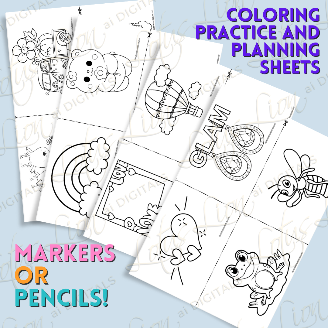 Mini BK4 Coloring Practice Sheets 