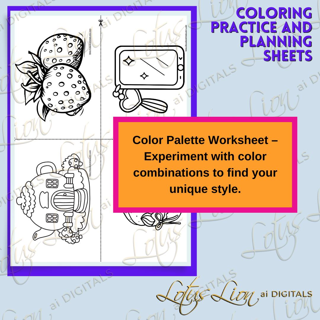 Mini BK1 Coloring Practice Sheets 