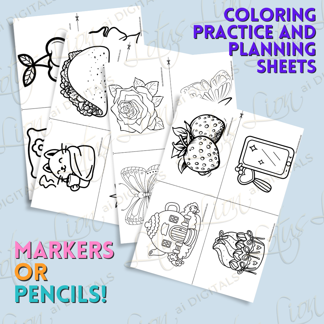 Mini BK1 Coloring Practice Sheets 