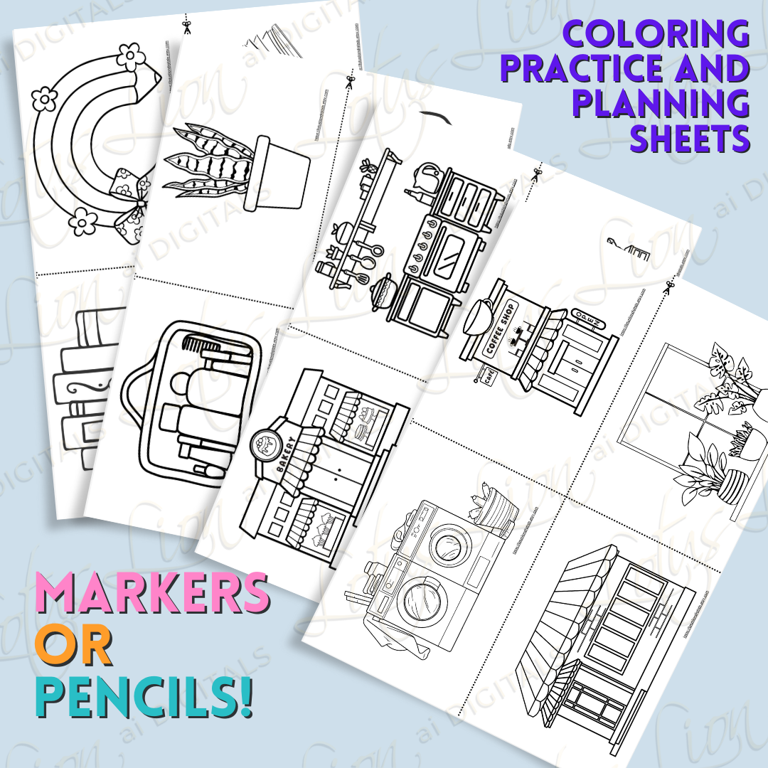 Mini BK2 Coloring Practice Sheets 