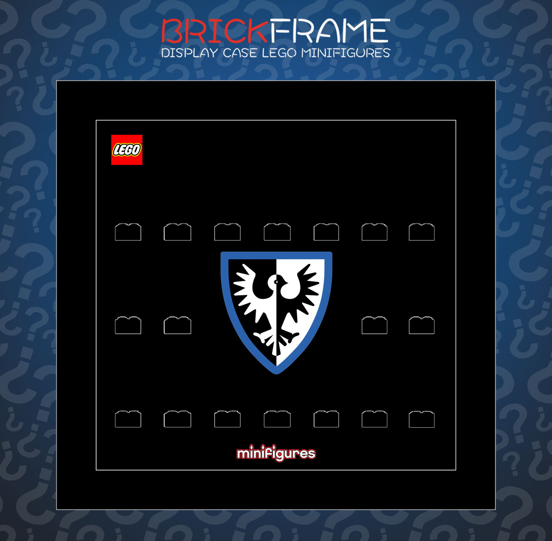 Cornice Vetrina Display Case Classic Frame adatta per Lego Minifigures Castle Black Falcon