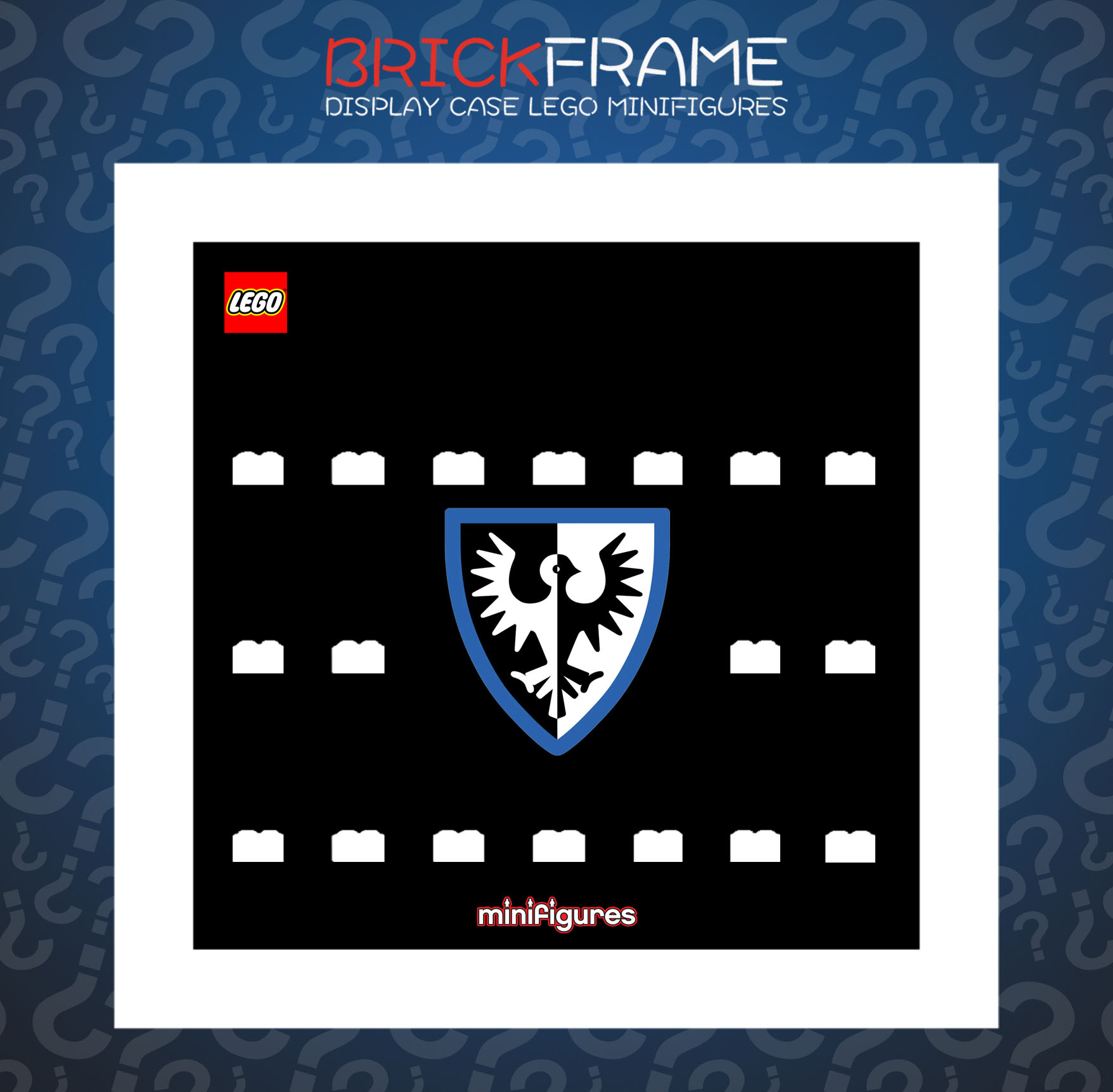 Cornice Vetrina Display Case Classic Frame adatta per Lego Minifigures Castle Black Falcon