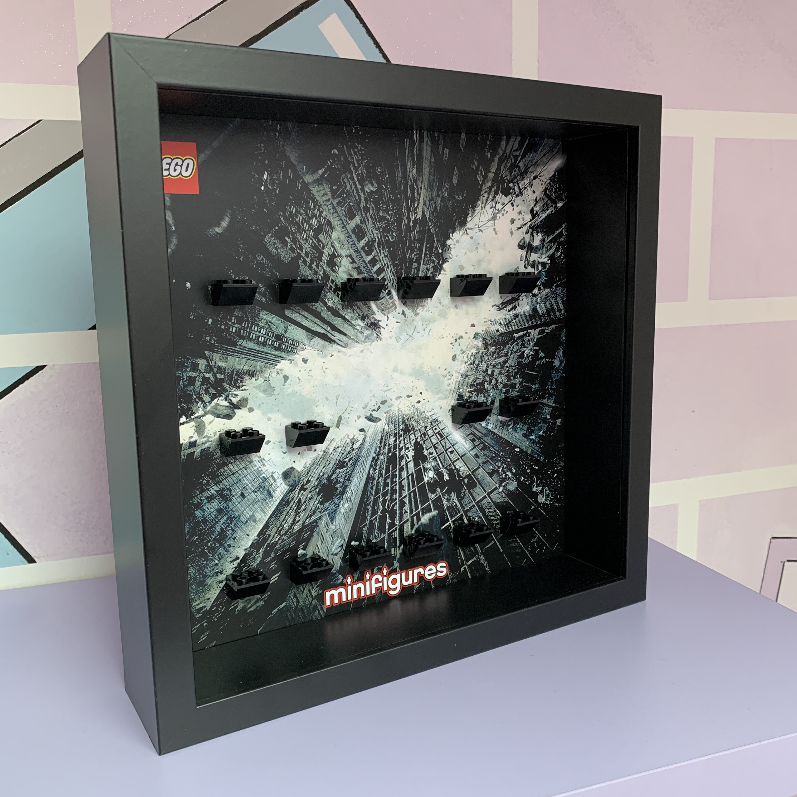 Cornice Vetrina Display Case Classic Frame adatta per Lego Minifigures Batman Arkham Knight