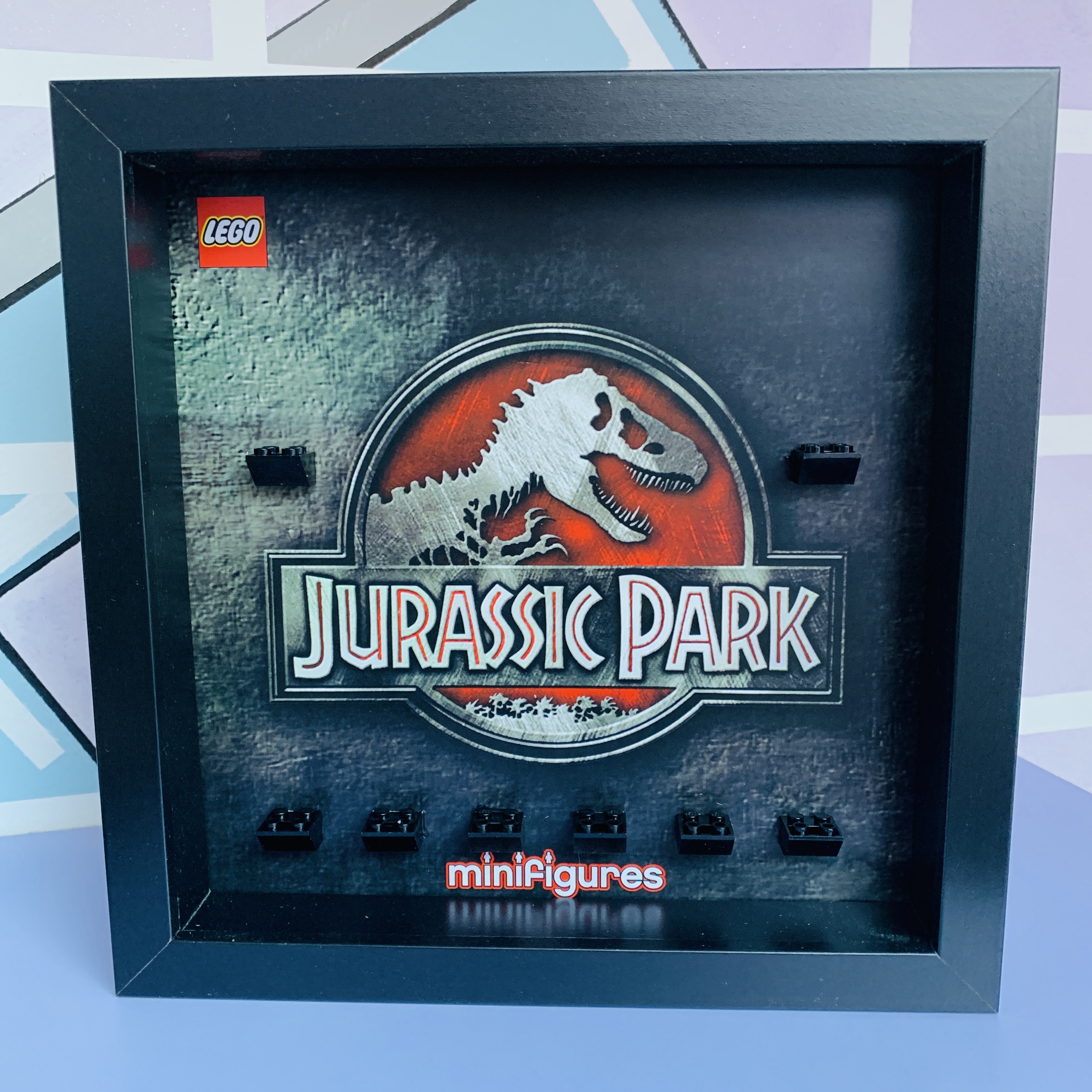 Cornice Vetrina Display Case Classic Frame adatta per Lego Minifigures Jurassic Park