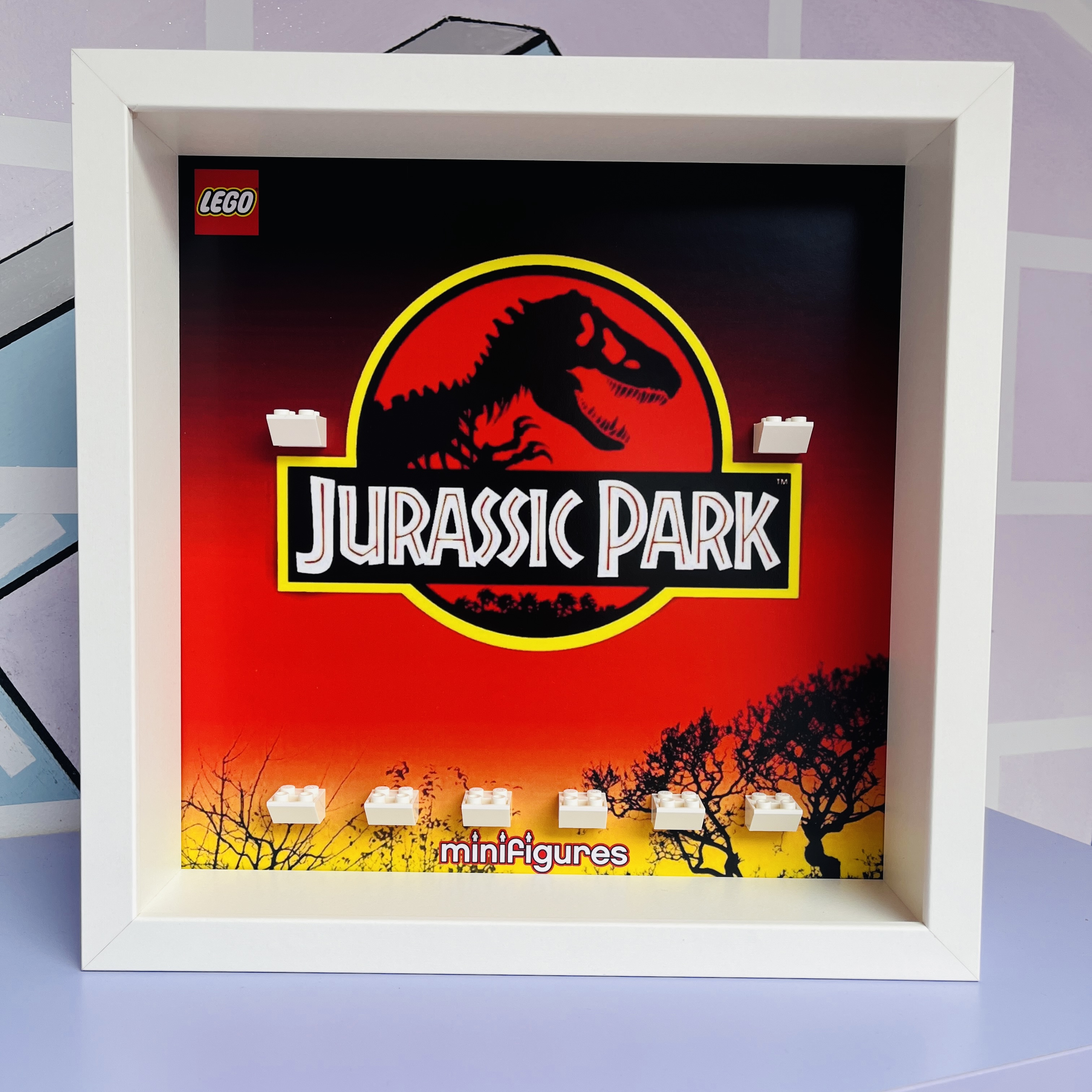 Cornice Vetrina Display Case Classic Frame adatta per Lego Minifigures Jurassic Park