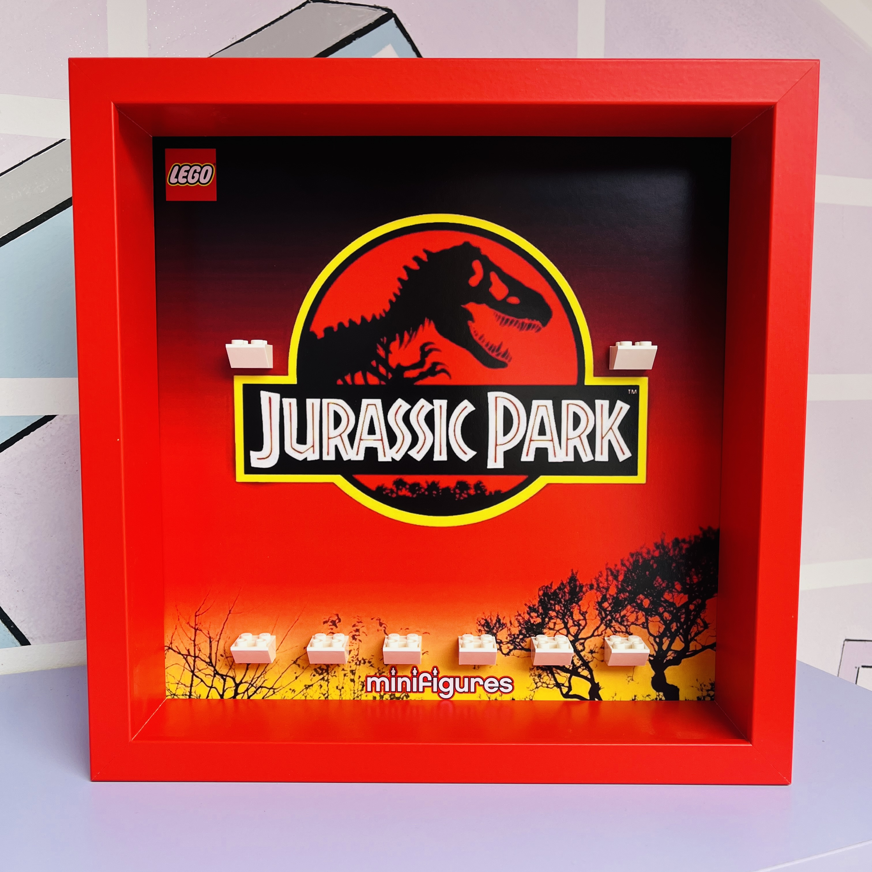 Cornice Vetrina Display Case Classic Frame adatta per Lego Minifigures Jurassic Park