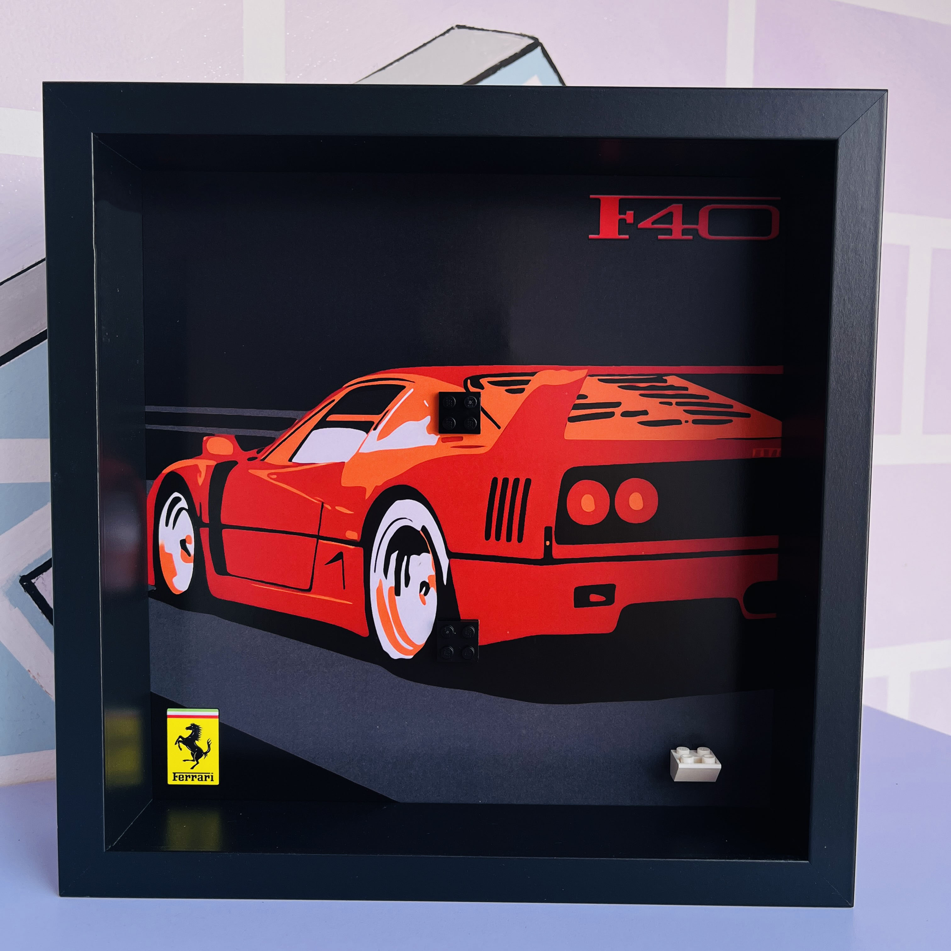 Cornice Classic Frame adatta per Set Lego Speed Champions 76934 Ferrari F40