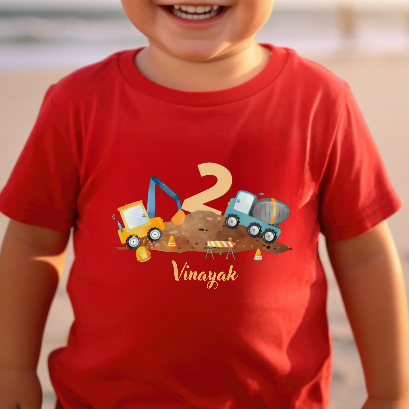 "Under Construction Birthday Tee – Personalized (Age 2)"