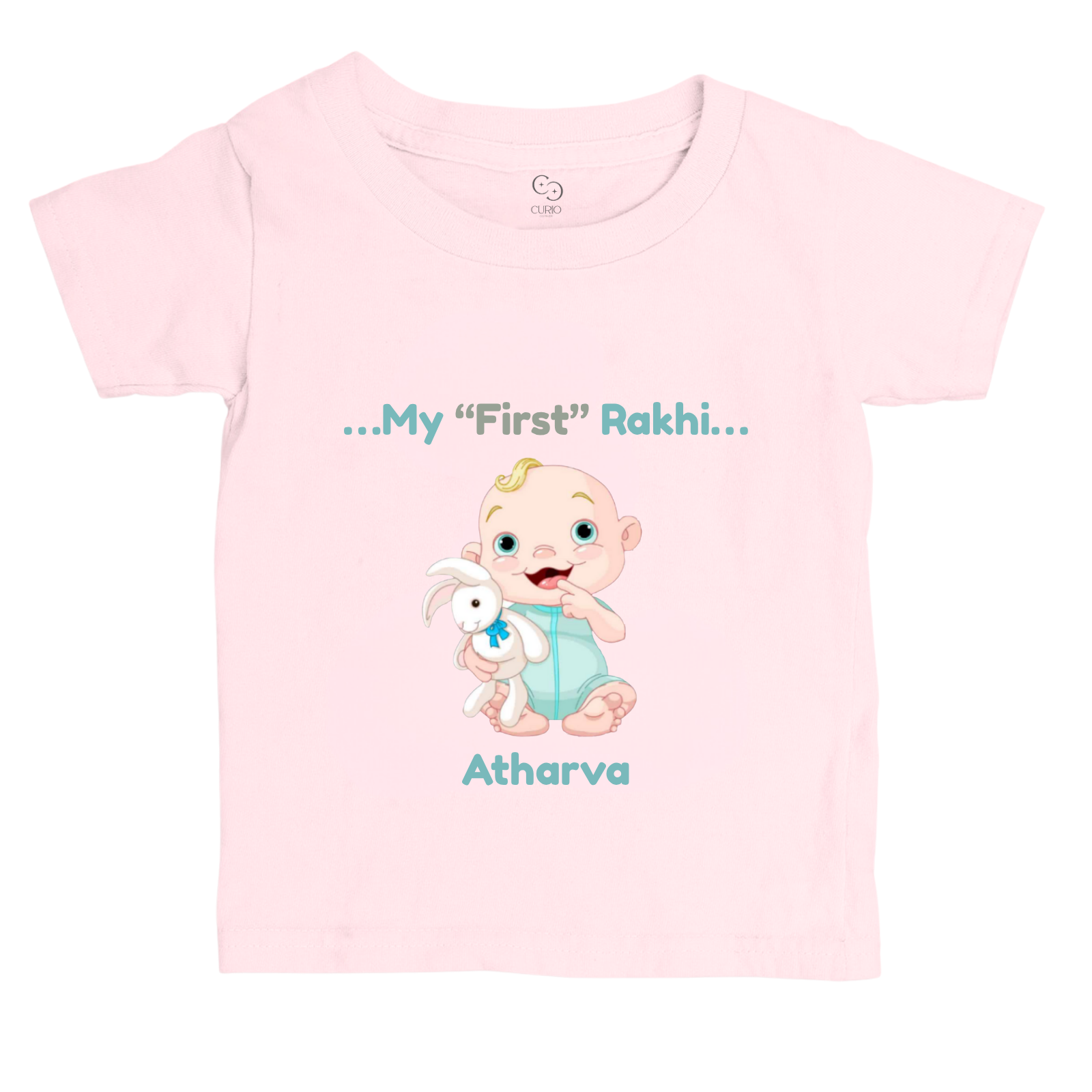 My First Rakhi Baby T-Shirt – Personalized Name Tee for Boys – Cute Raksha Bandhan Gift for Infant Brothers