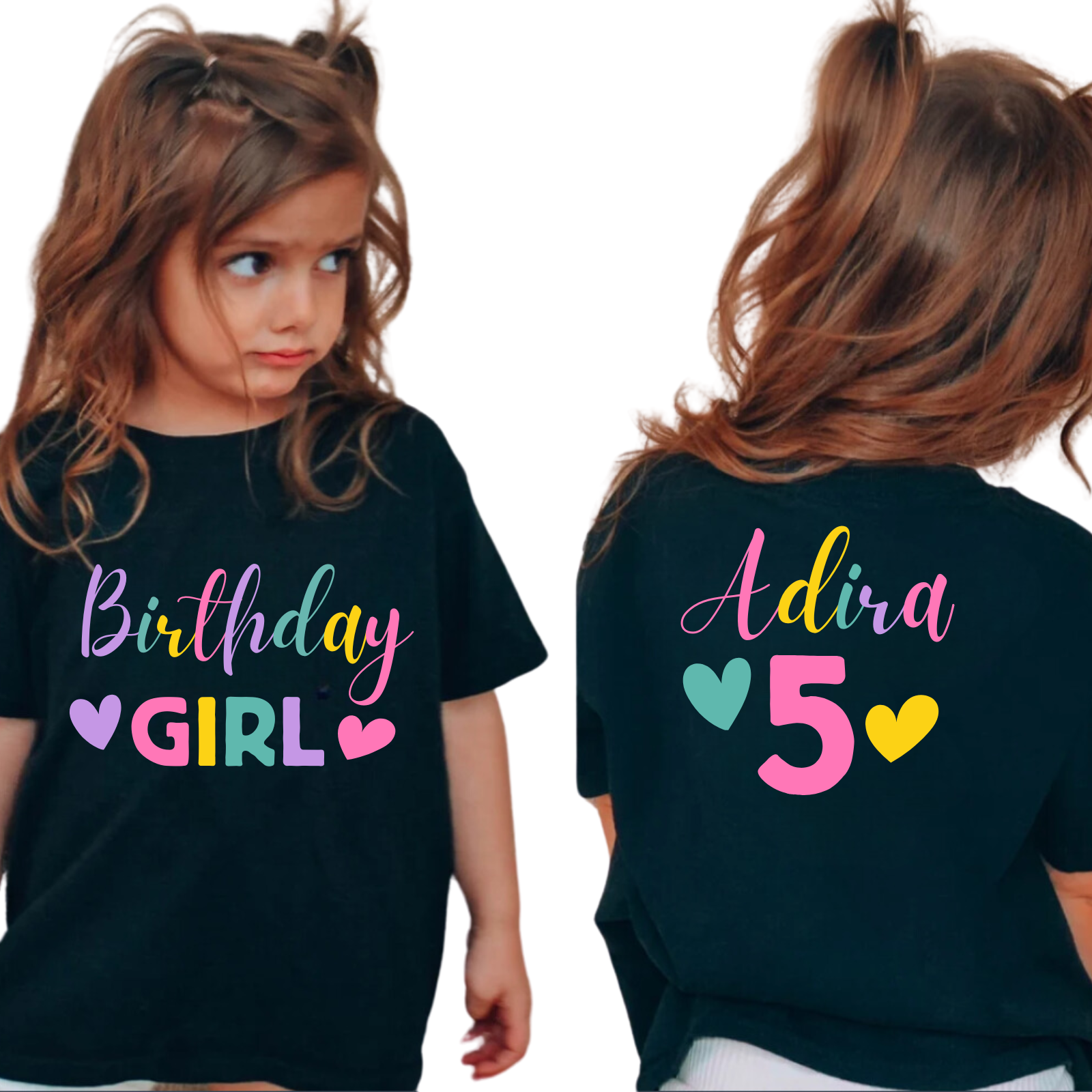 Personalized Birthday Girl T-Shirt – Cute & Colorful