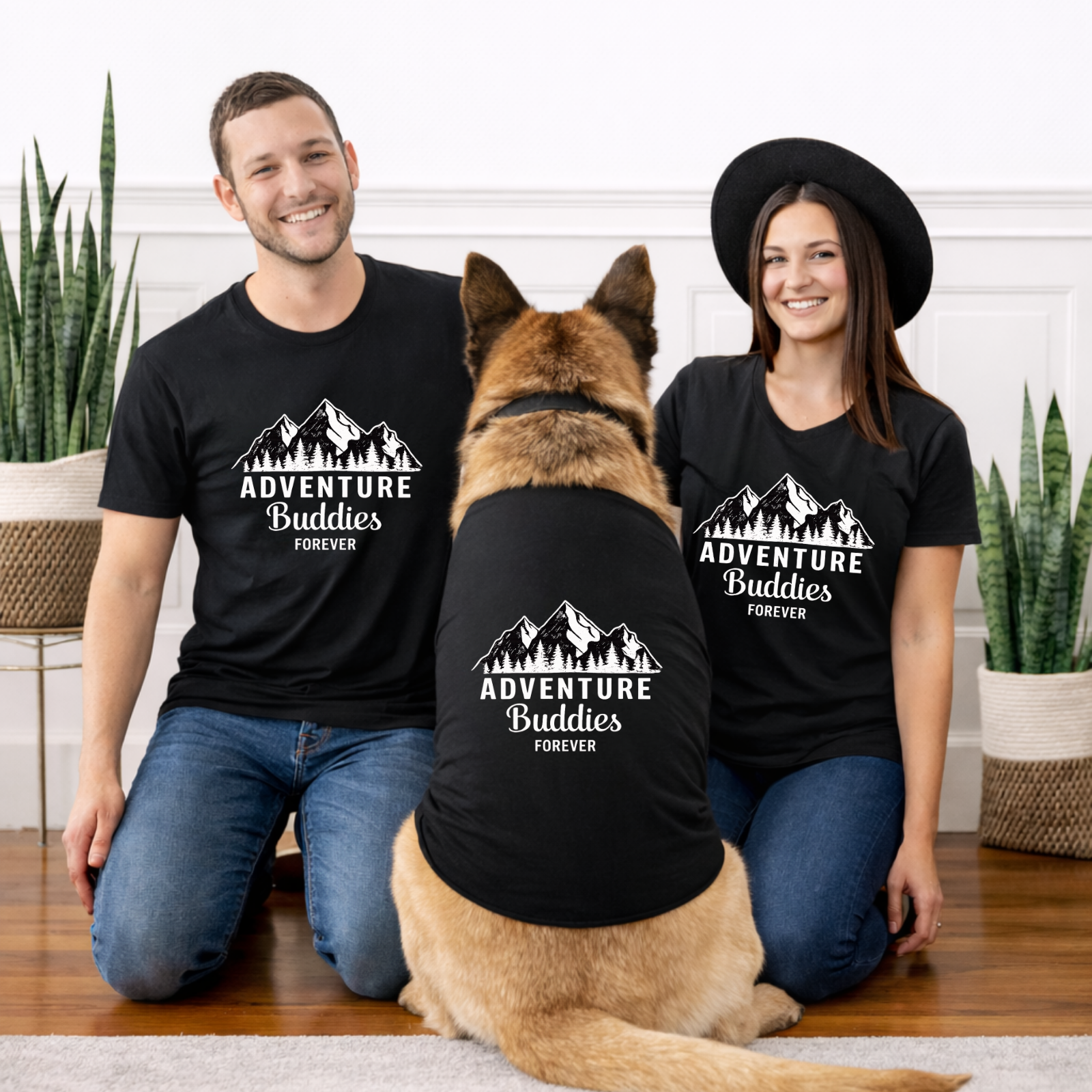 Adventure Buddies Matching Dog Shirts | Dog Owner Matching Outfit | Pet Family Matching Shirts | Outdoor Dog Lover Gift
