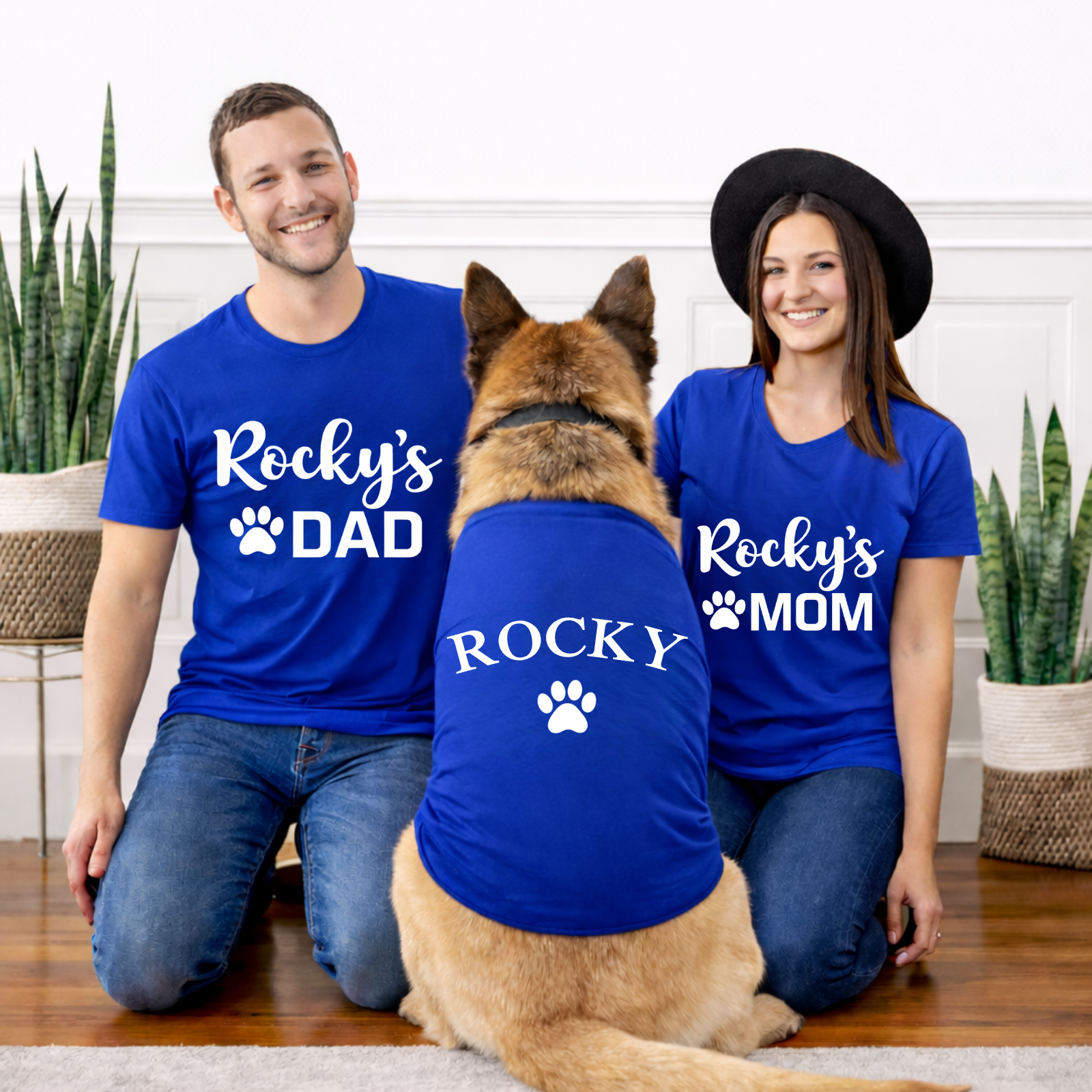 Custom Dog Family Matching Shirts | Pet Parent T-Shirts Set | Dog Mom Dog Dad Shirt | Personalized Pet Name Outfit 