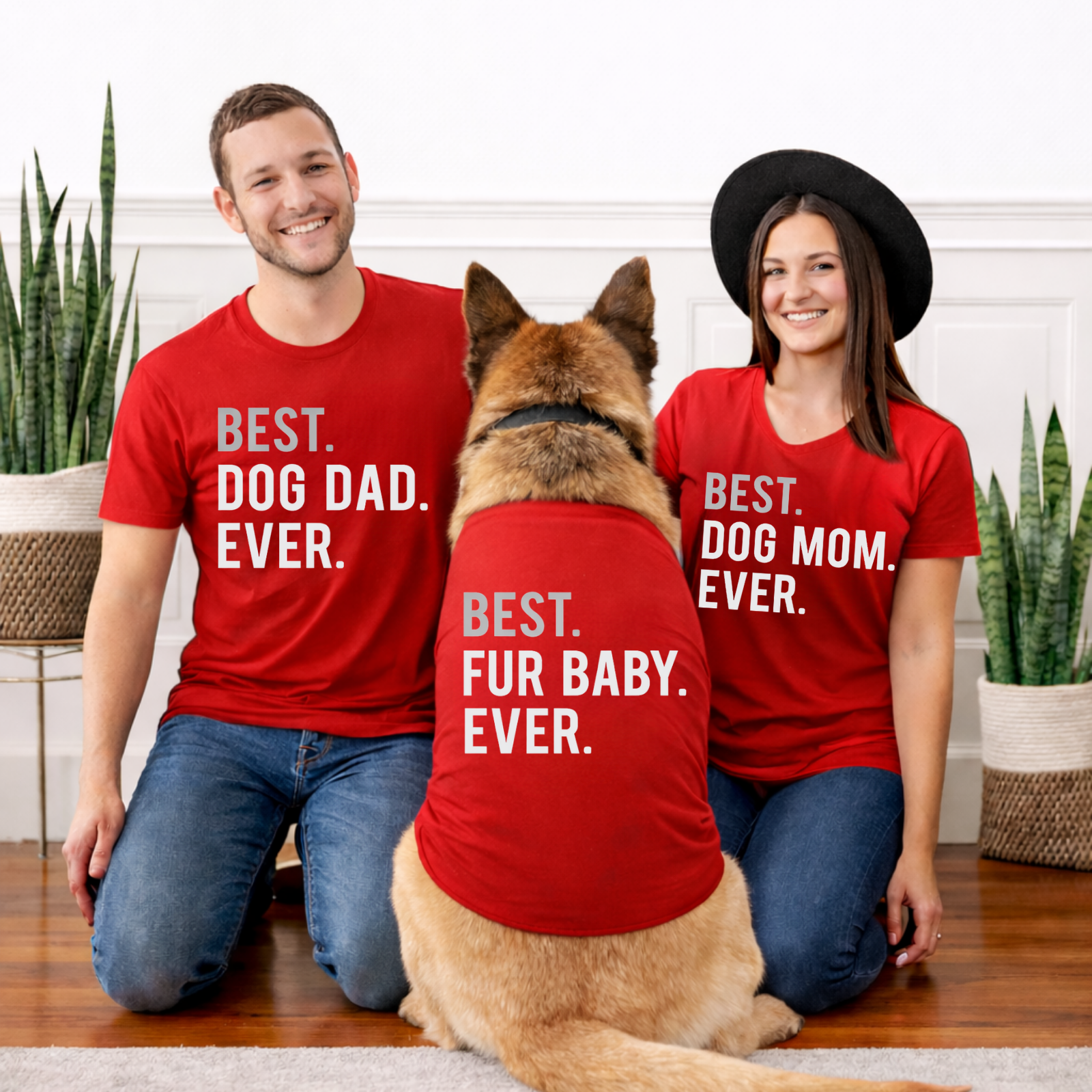 Best Dog Mom Dad Shirts Set | Matching Pet Family Shirts | Dog Dad Dog Mom Outfit | Fur Baby Shirt | Funny Pet Lover Gift