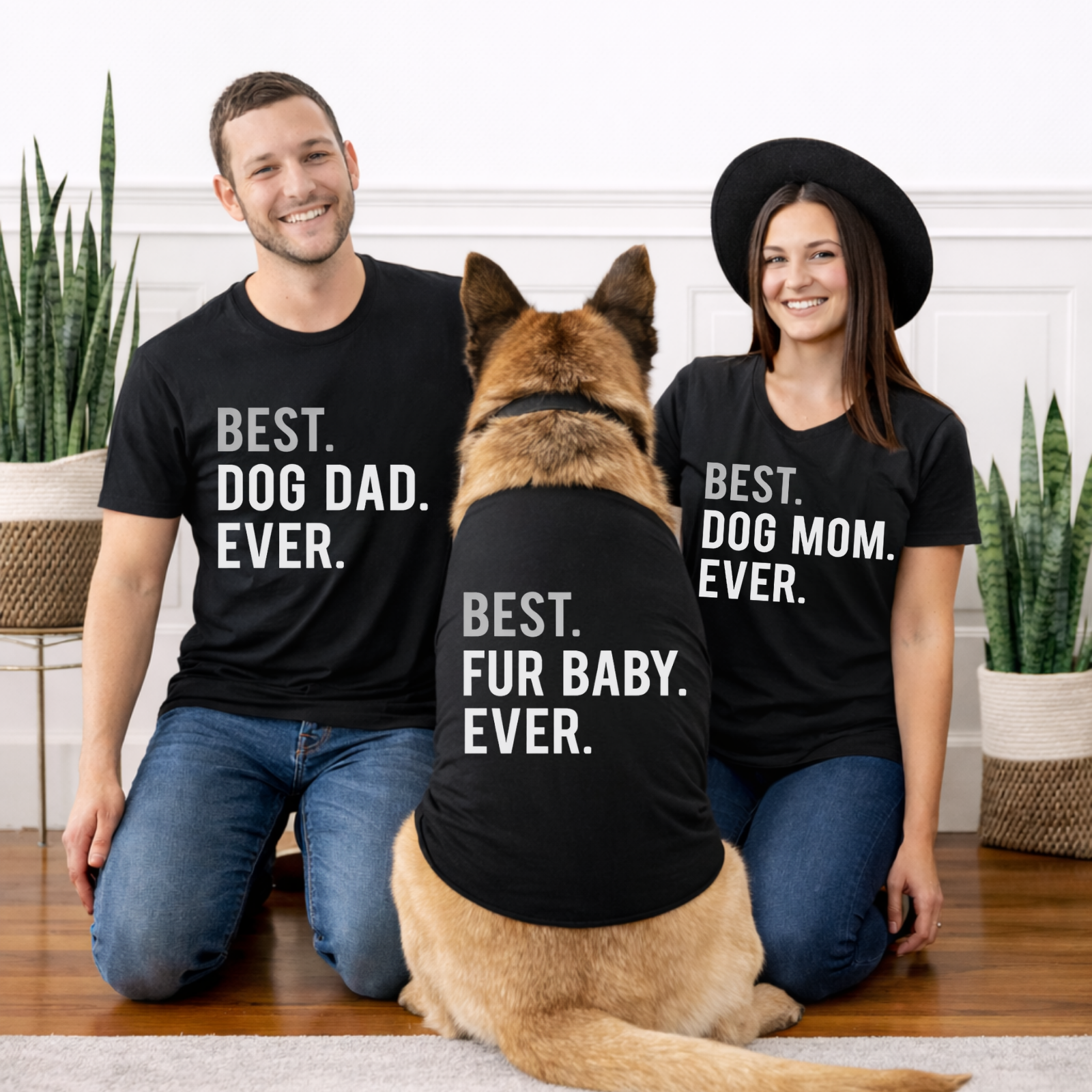 Best Dog Mom Dad Shirts Set | Matching Pet Family Shirts | Dog Dad Dog Mom Outfit | Fur Baby Shirt | Funny Pet Lover Gift