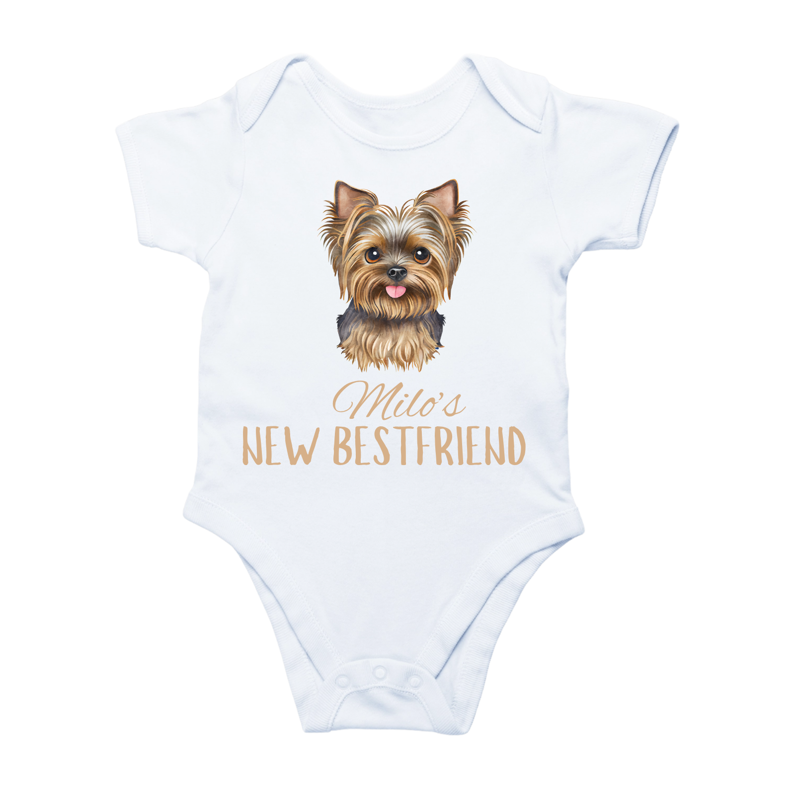 Personalized Pet Lover Baby Onesie | “[Pet Name]’s New Best Friend” Bodysuit | Custom Dog Baby Outfit | Puppy Design Gift | 7 Color Options