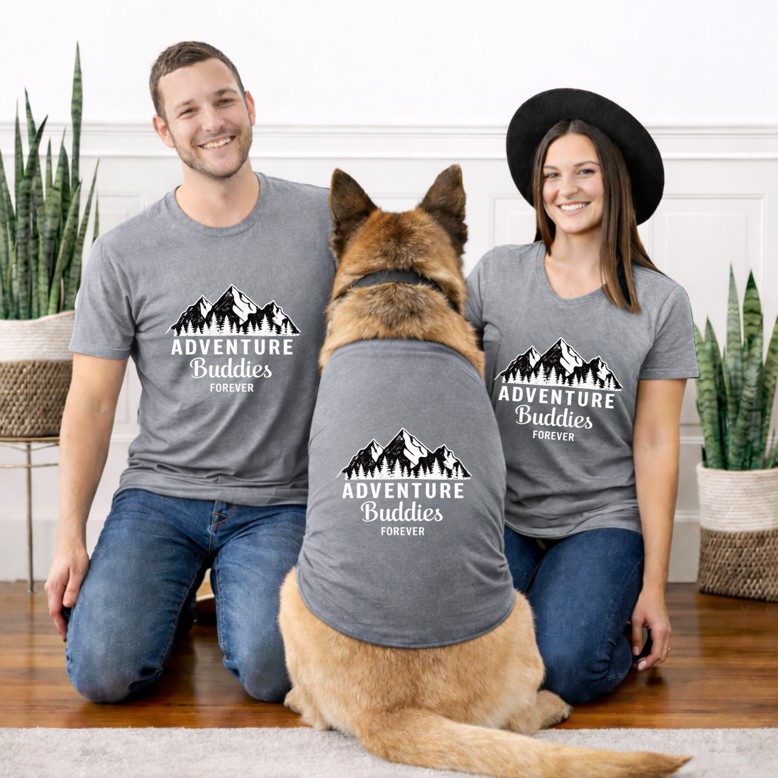 Adventure Buddies Matching Dog Shirts | Dog Owner Matching Outfit | Pet Family Matching Shirts | Outdoor Dog Lover Gift