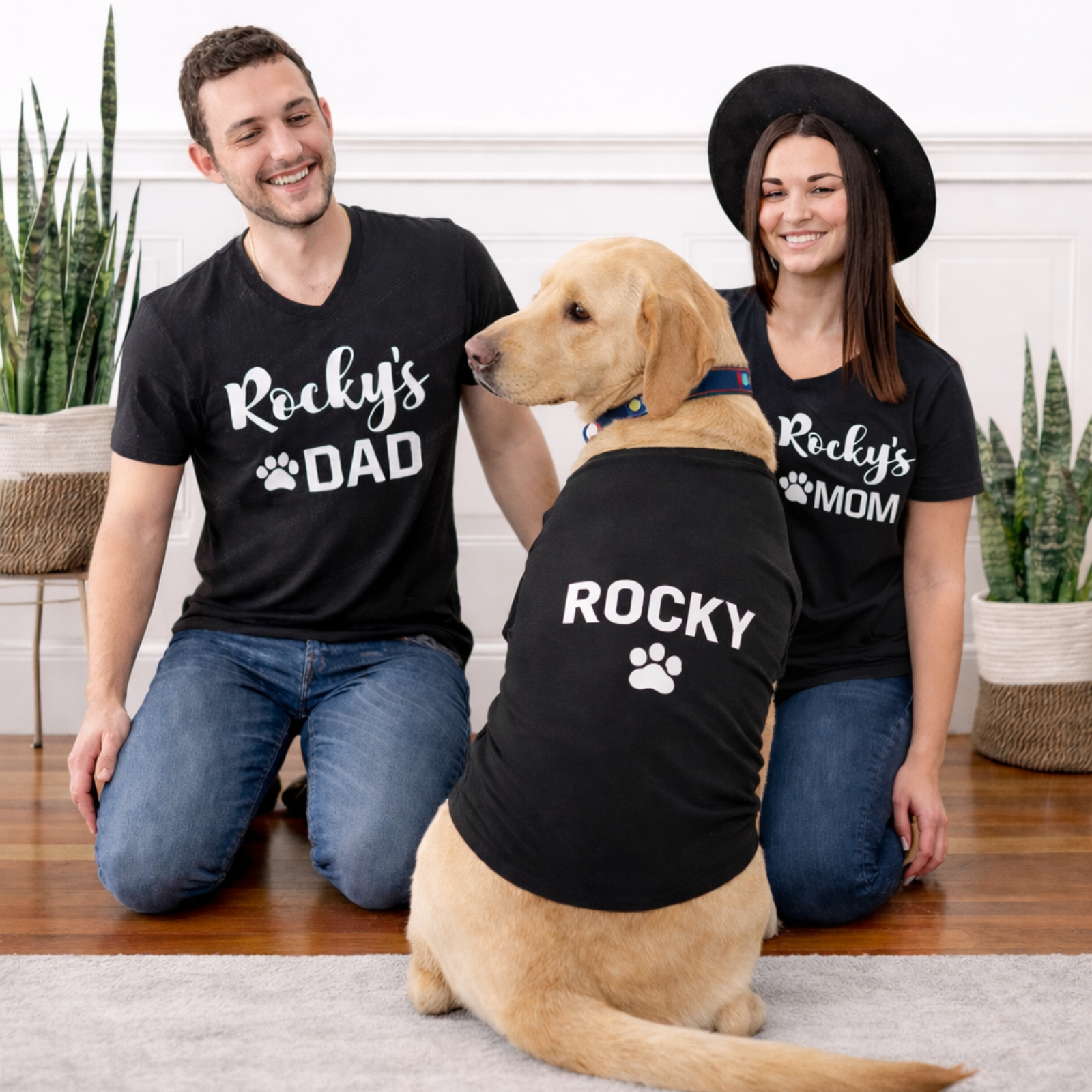 Custom Dog Family Matching Shirts | Pet Parent T-Shirts Set | Dog Mom Dog Dad Shirt | Personalized Pet Name Outfit 
