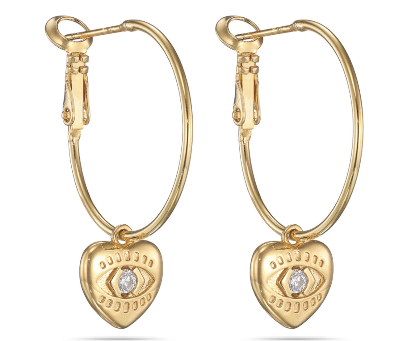 Gold Heart Hoop Earrings