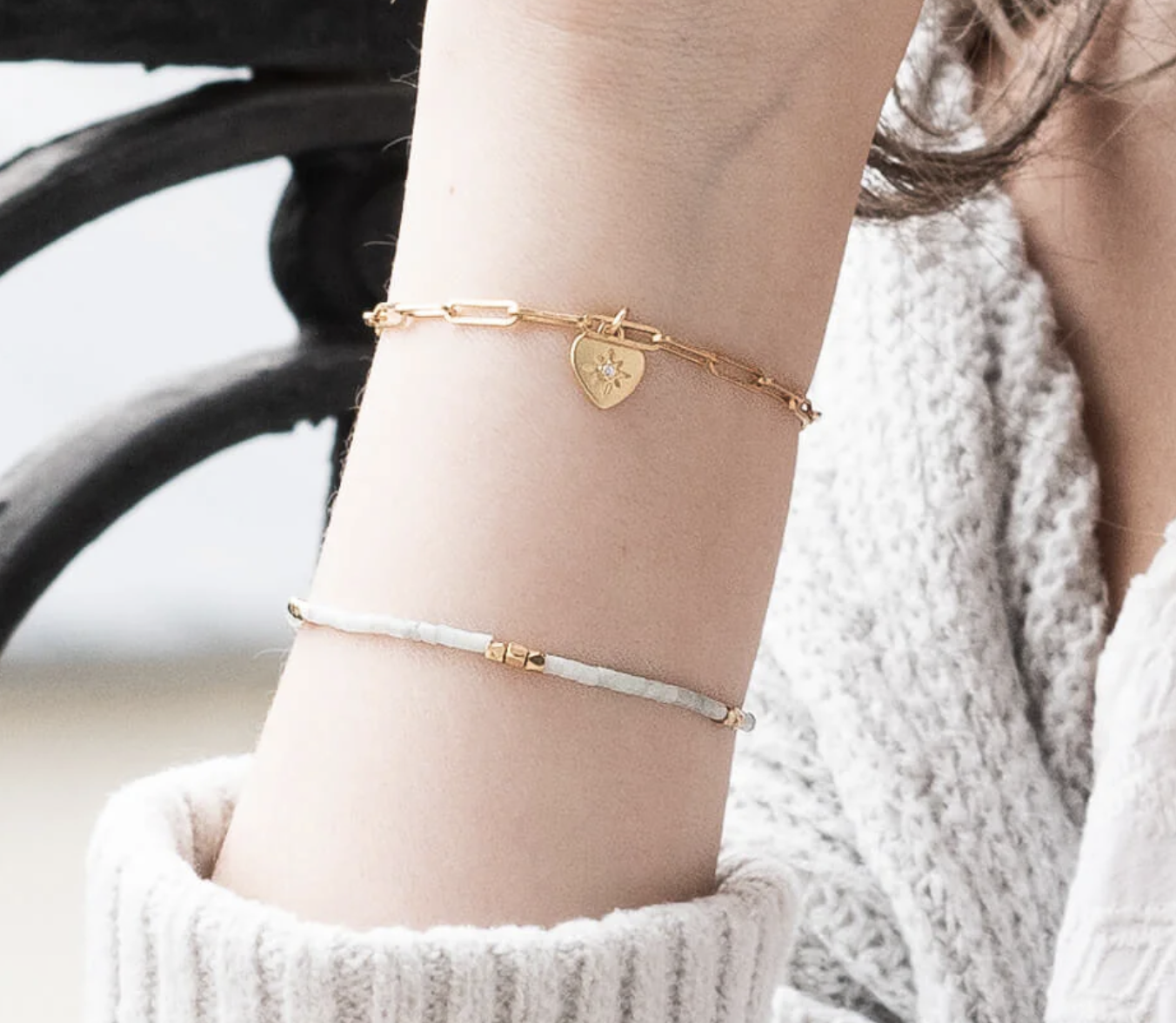 Gold Heart Charm Bracelet