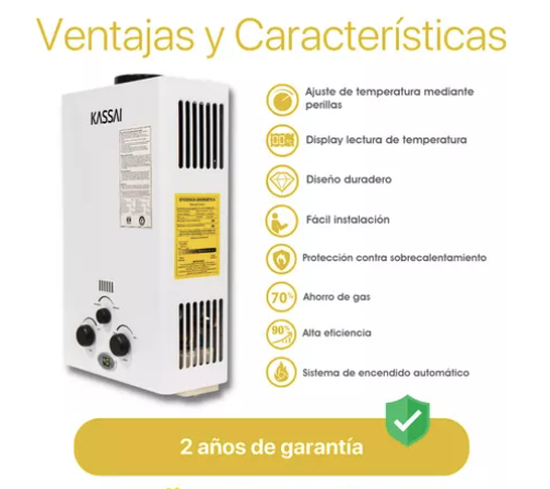 CALENTADOR DE PASO KASSAI 8LPM KAS-8N