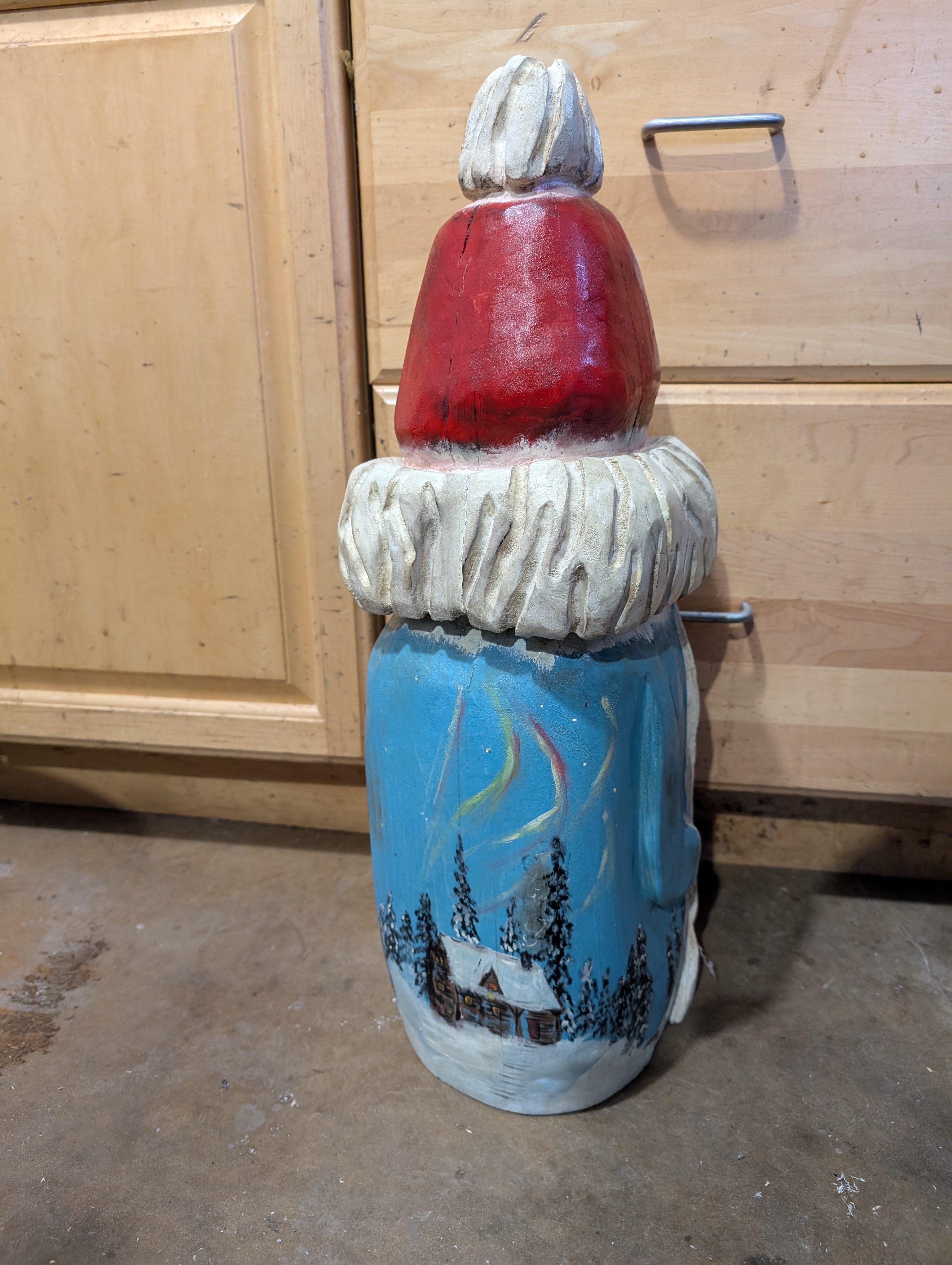 Northern Lights Handcrafted Wooden Gnome