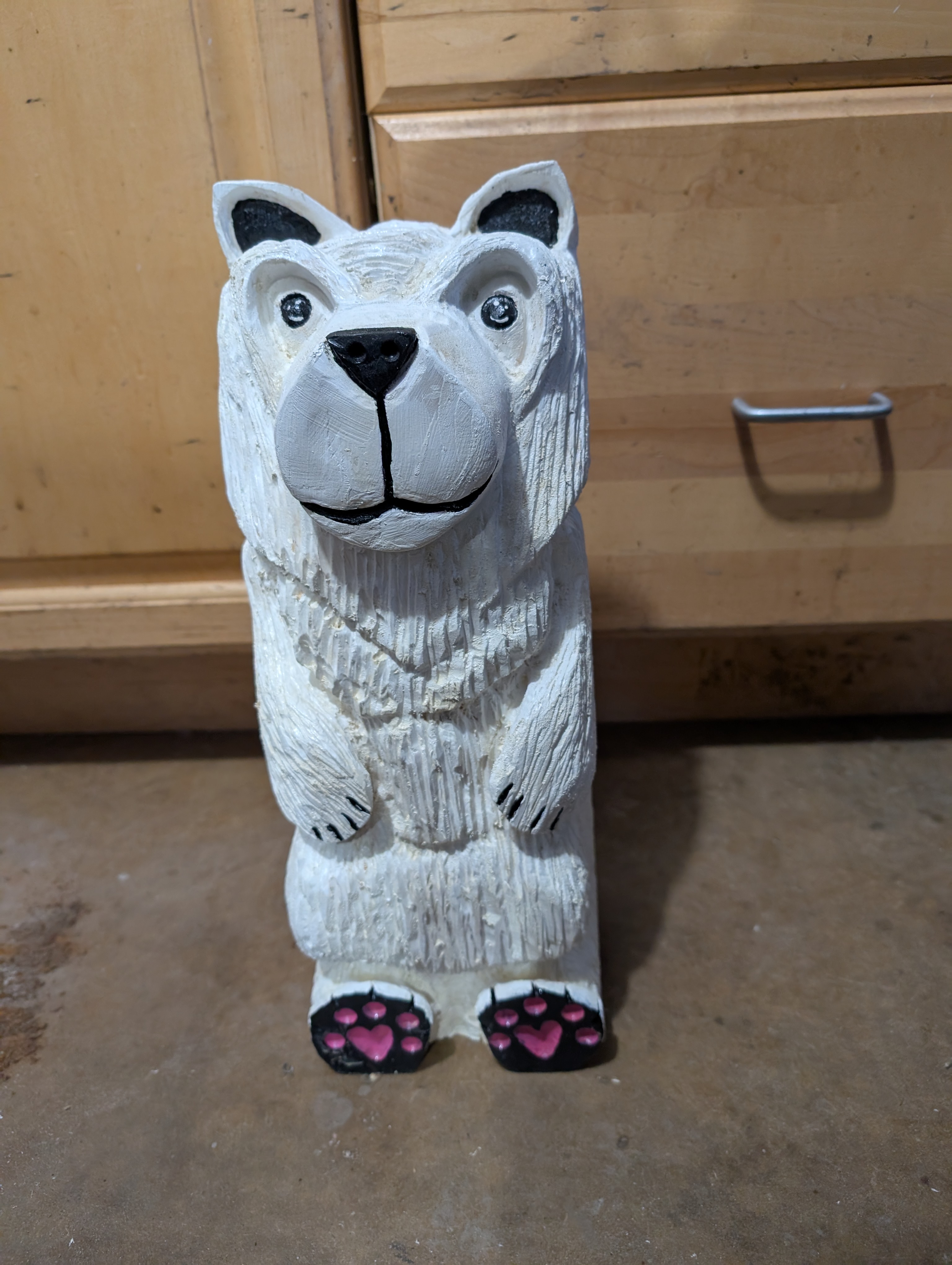 Little Ears Carved Polar Bear Figurine