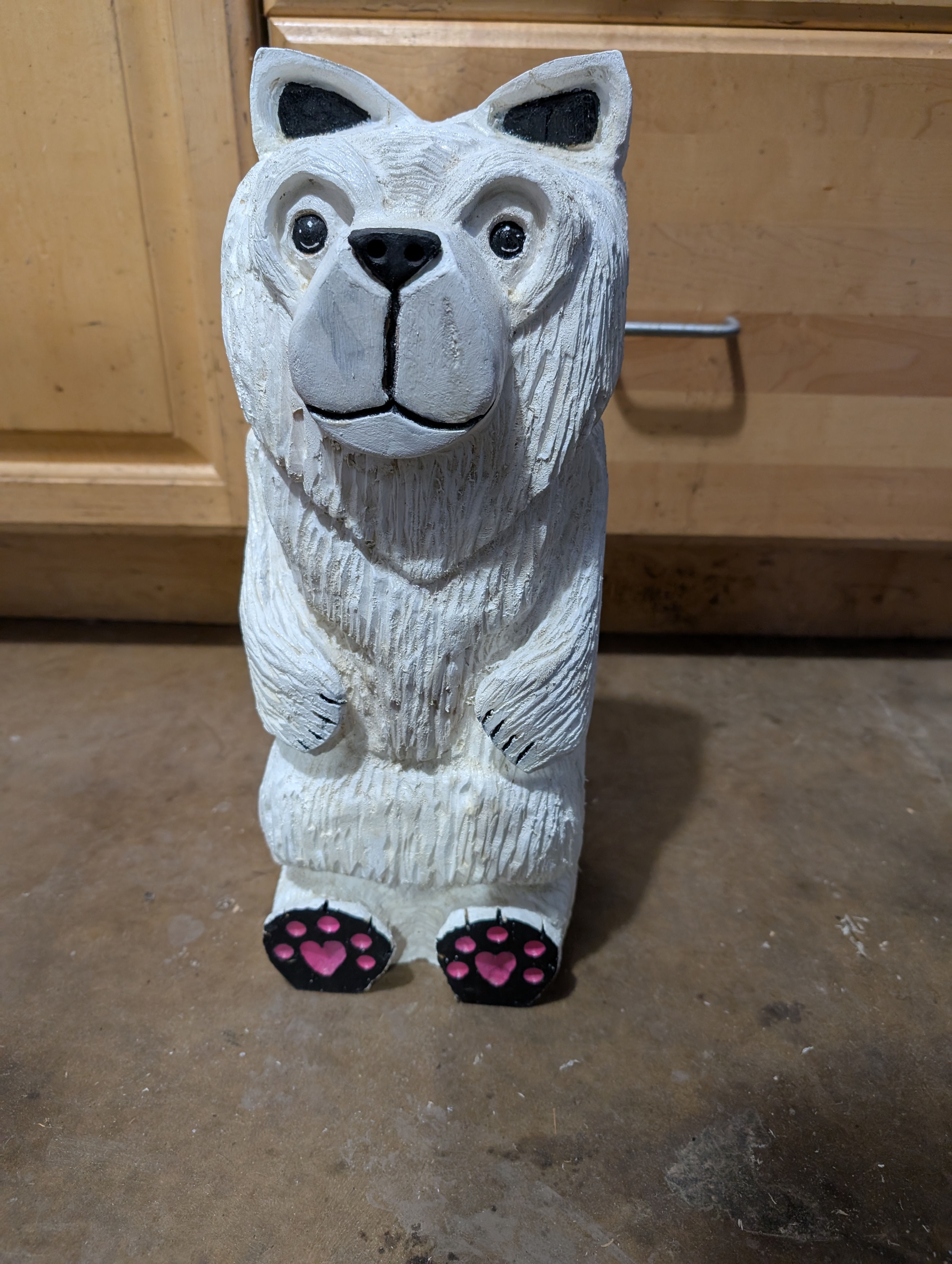 Pointy Ear Polar Bear Sculpture