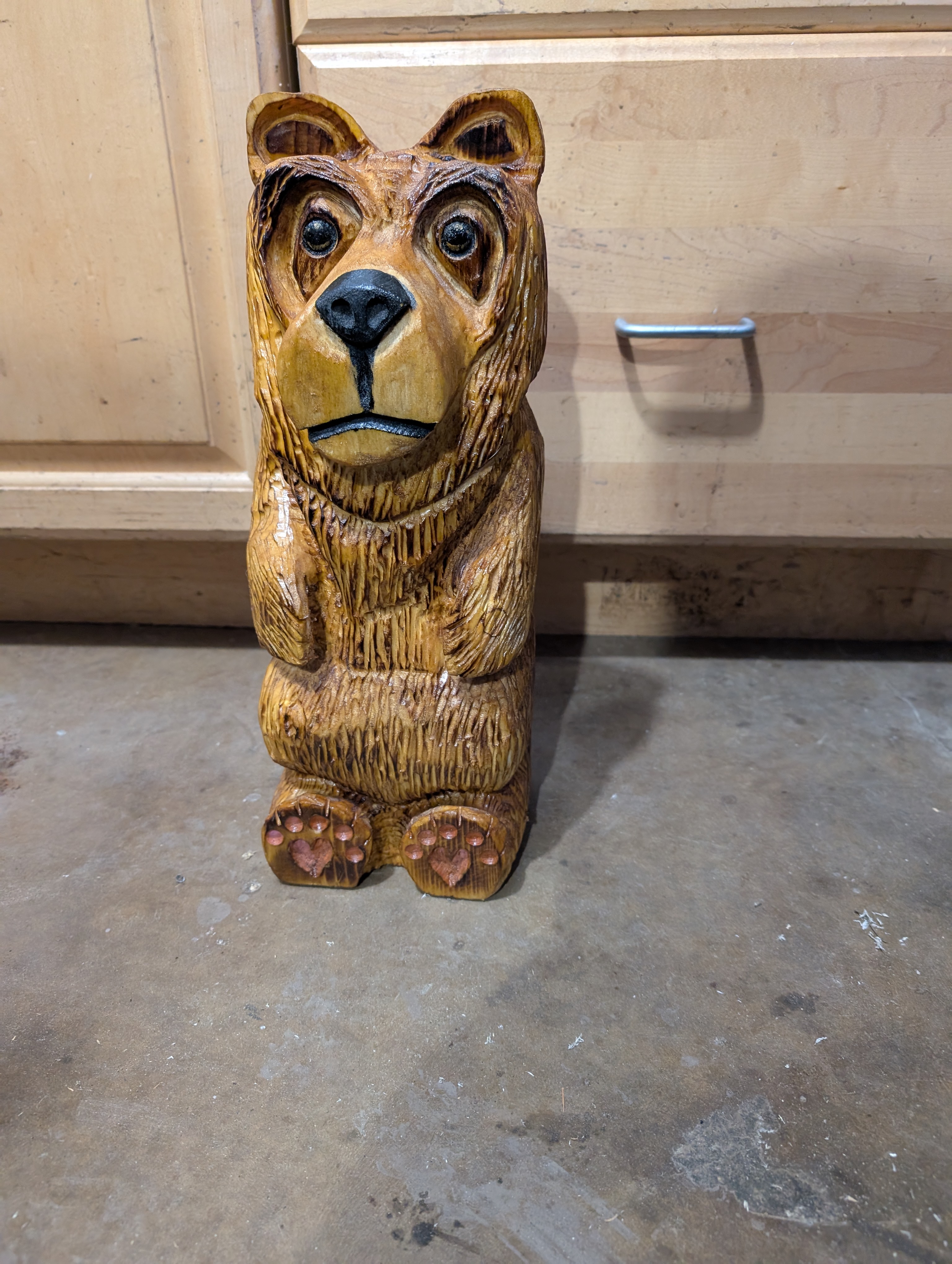 Amber Wooden Bear Figurine